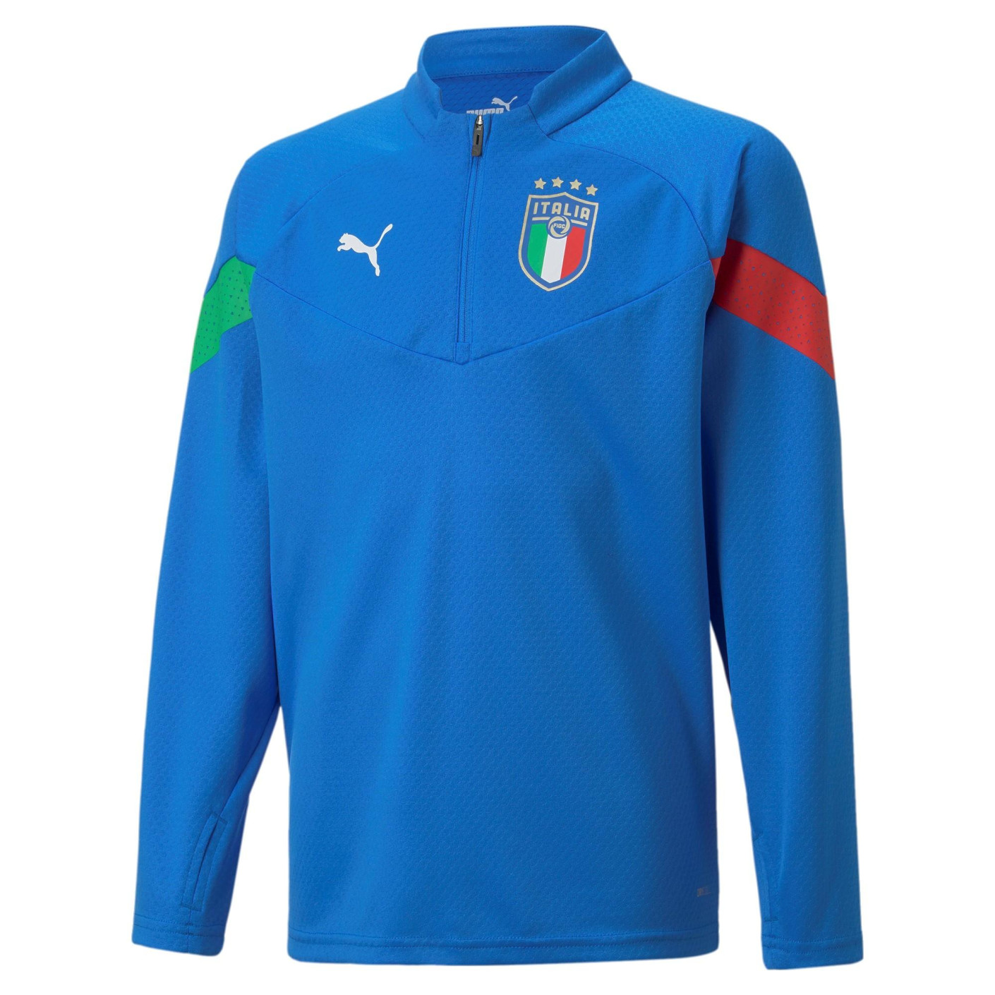 PUMA Italië 1/4-Zip Trainingstrui 2022-2024 Kids Blauw Wit