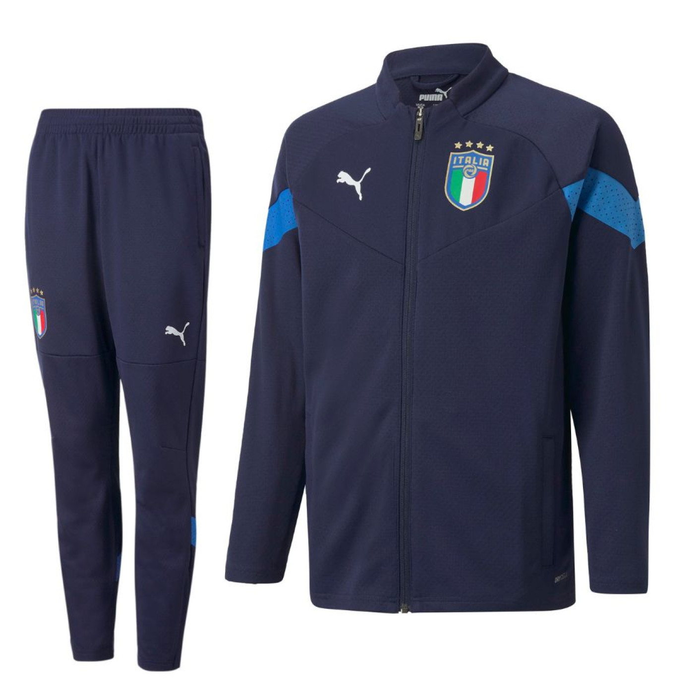 PUMA Italie Trainingspak 2022-2024 Kids Donkerblauw Blauw