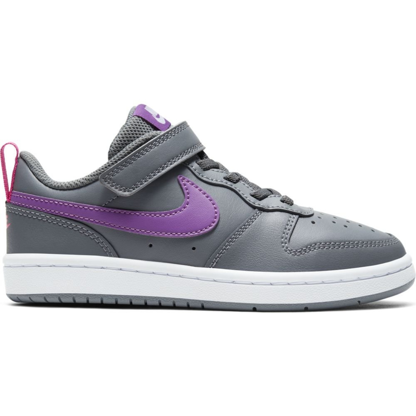 Nike Court Borough Low 2 Sneakers Klittenband Kids Grijs Paars