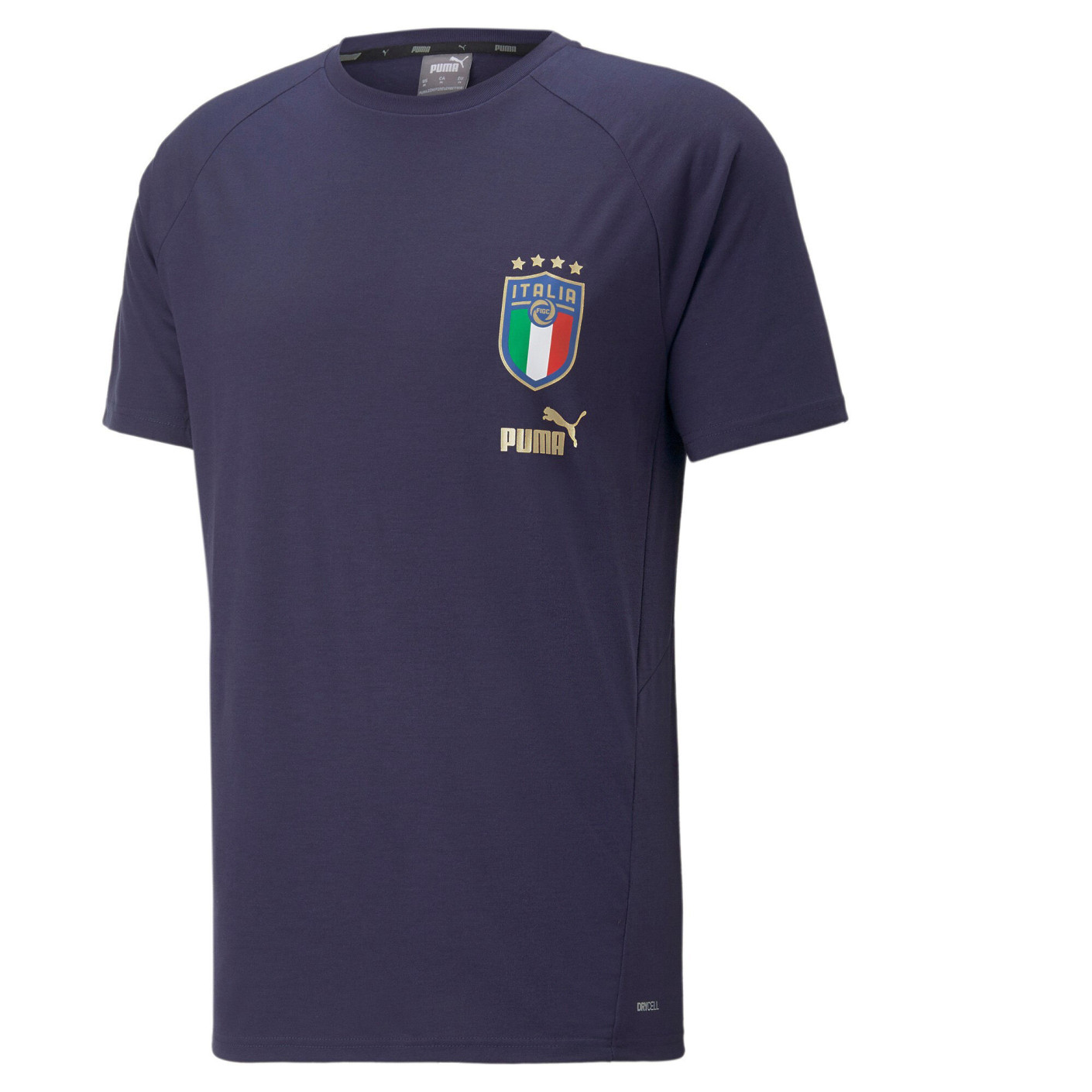 PUMA Italië Casual T-Shirt Donkerblauw Goud