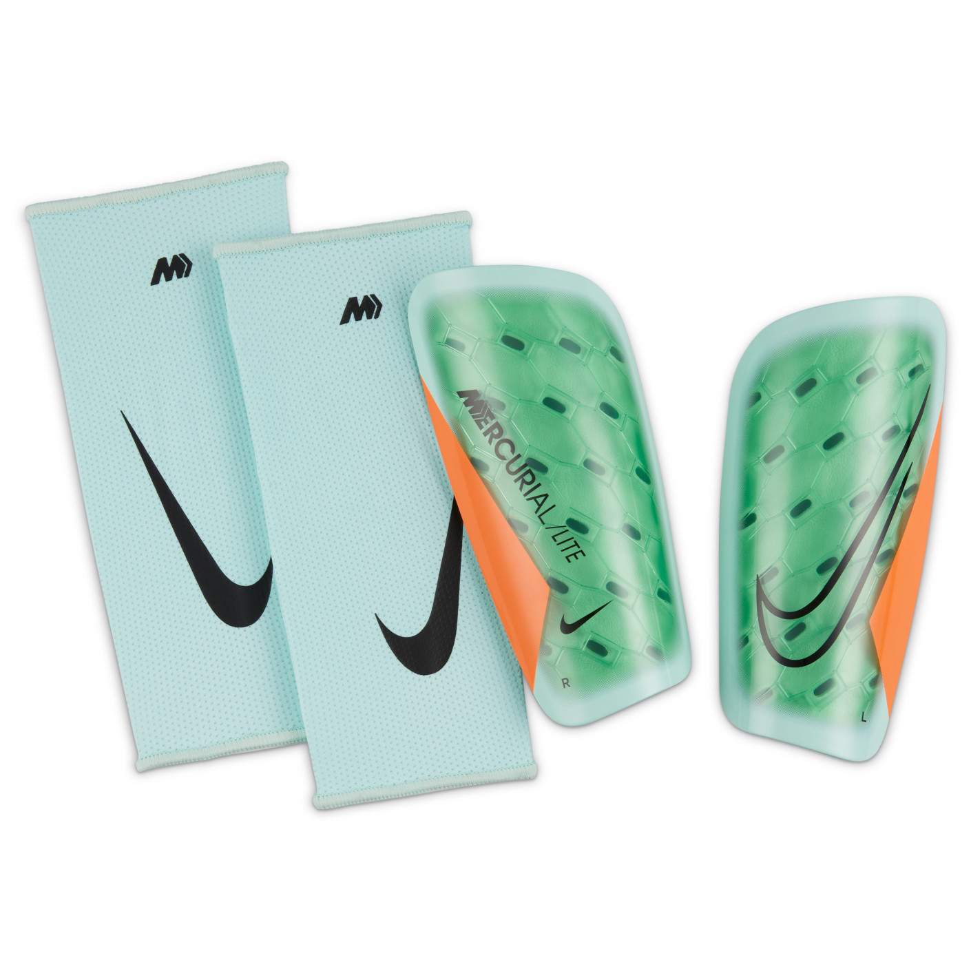 Nike Mercurial Lite Scheenbeschermers Groen Oranje Zwart Voetbalshop nl
