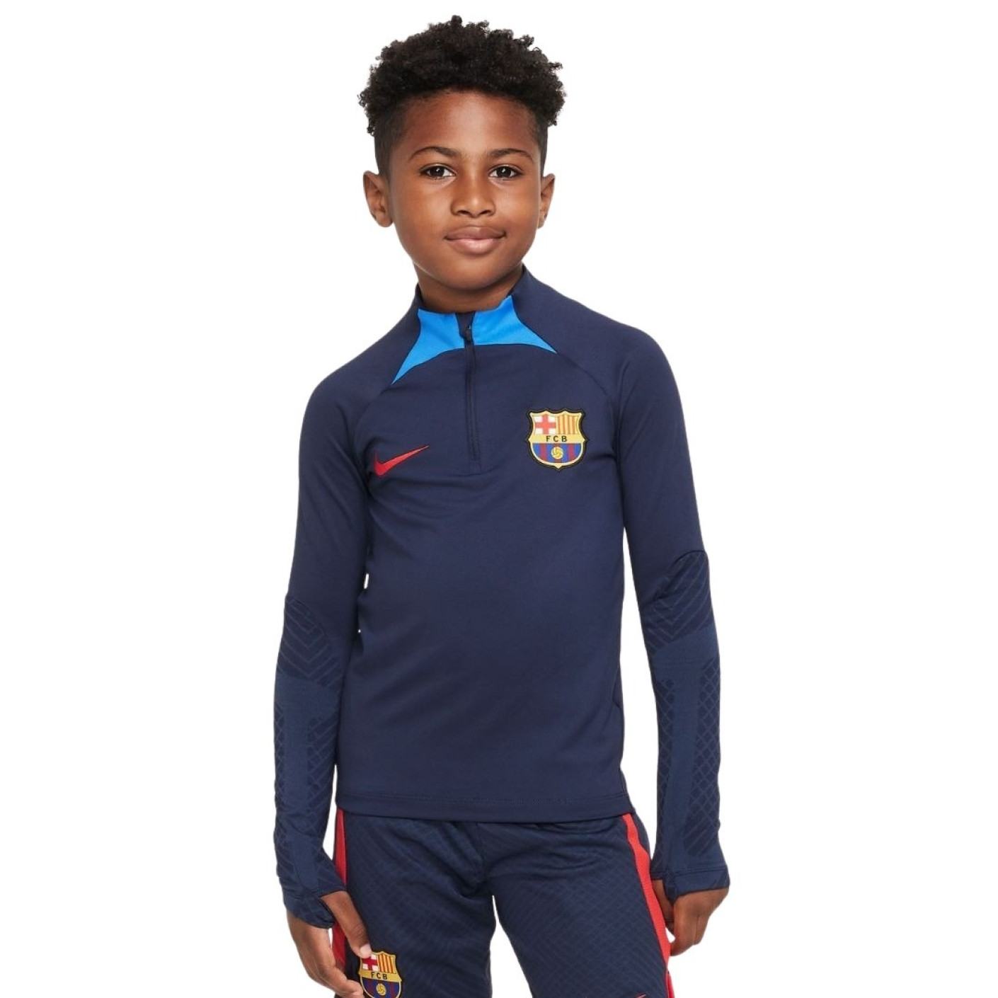 Nike FC Barcelona Strike Trainingstrui 2022-2023 Kids Donkerblauw Blauw Rood