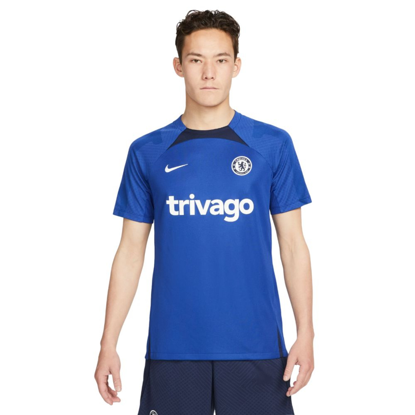 Nike Chelsea Strike Trainingsshirt 2022-2023 Blauw Donkerblauw Wit