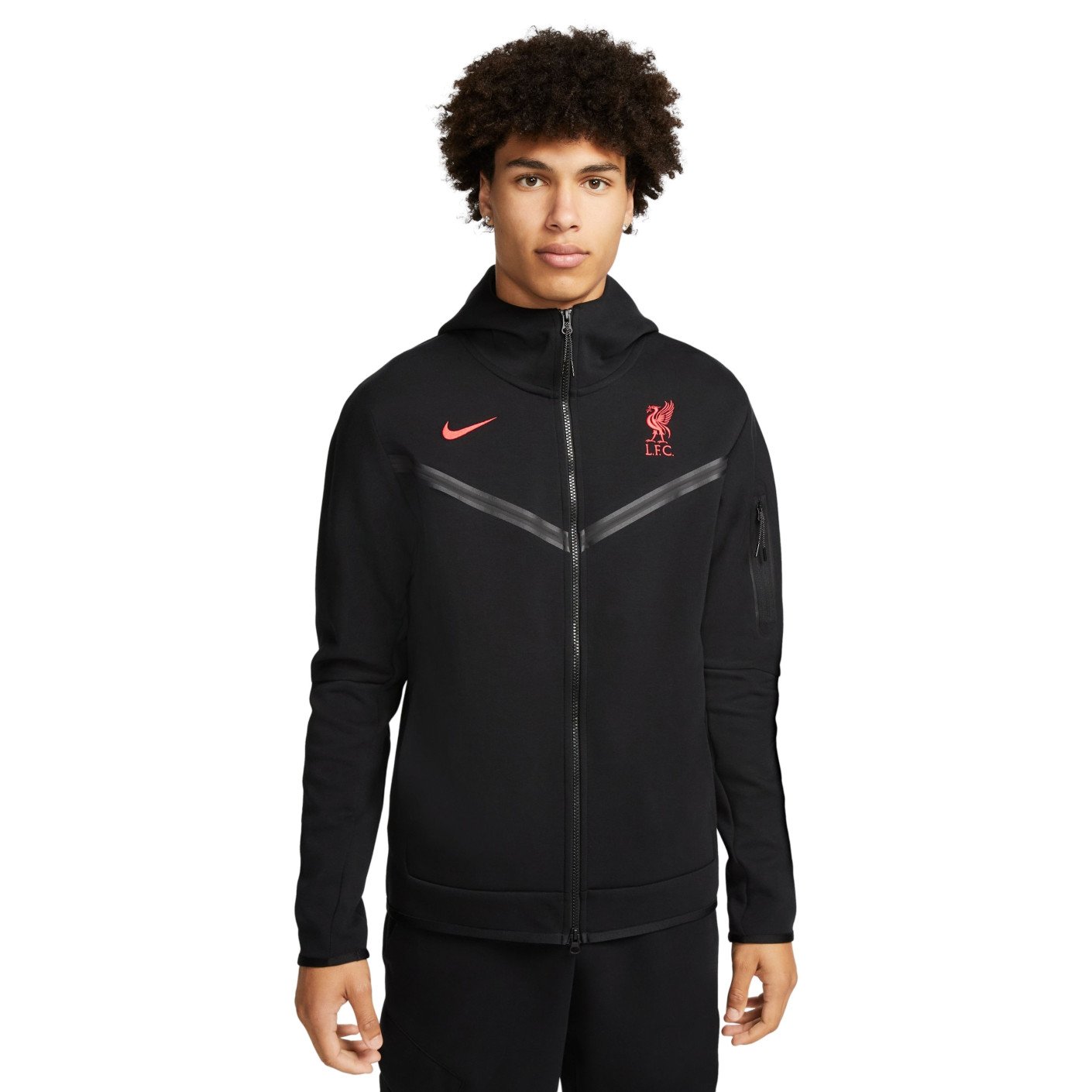 Nike Liverpool Tech Fleece Windrunner 2022-2023 Zwart Rood