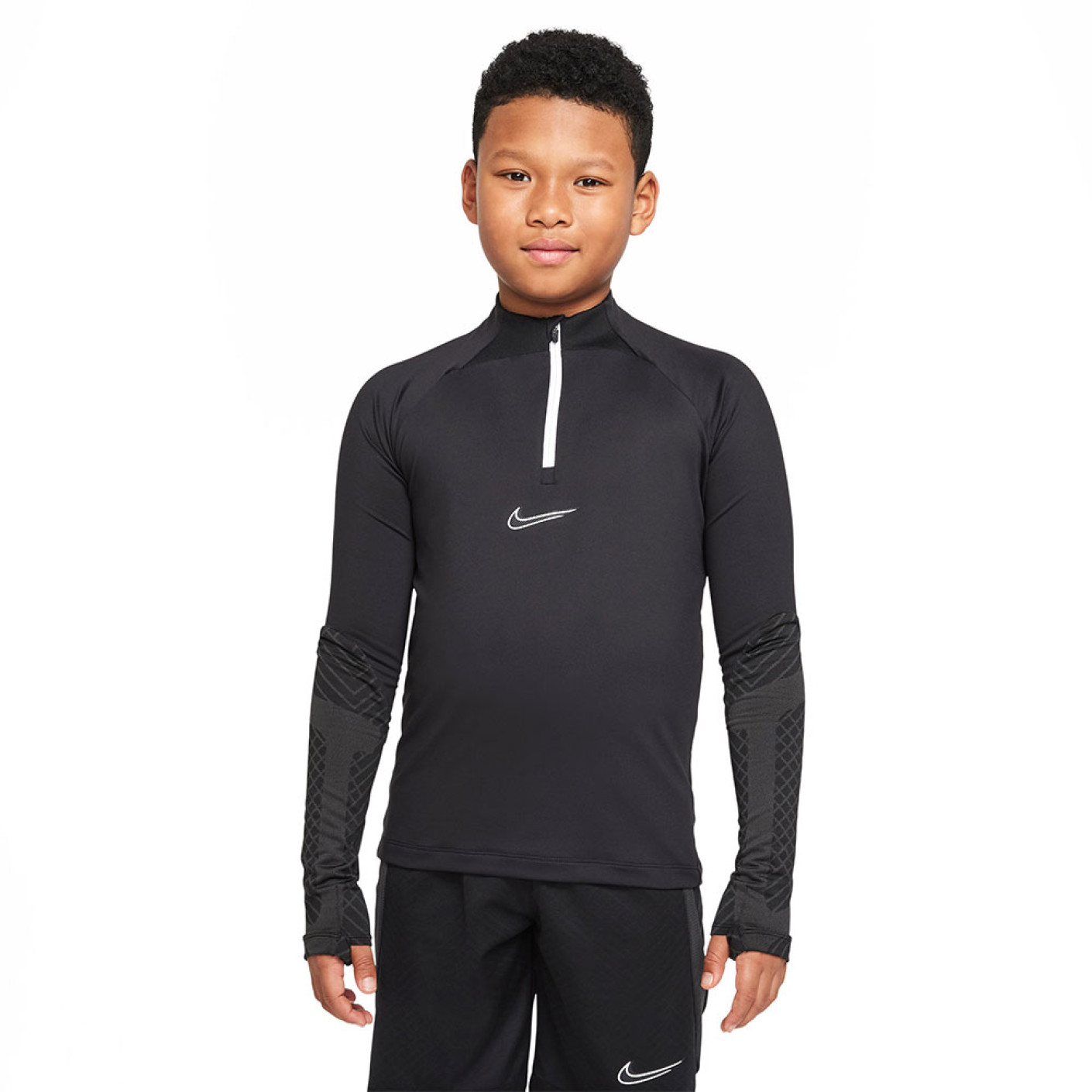 Nike Dri-Fit Strike 22 Trainingstrui Kids Zwart Donkergrijs Wit