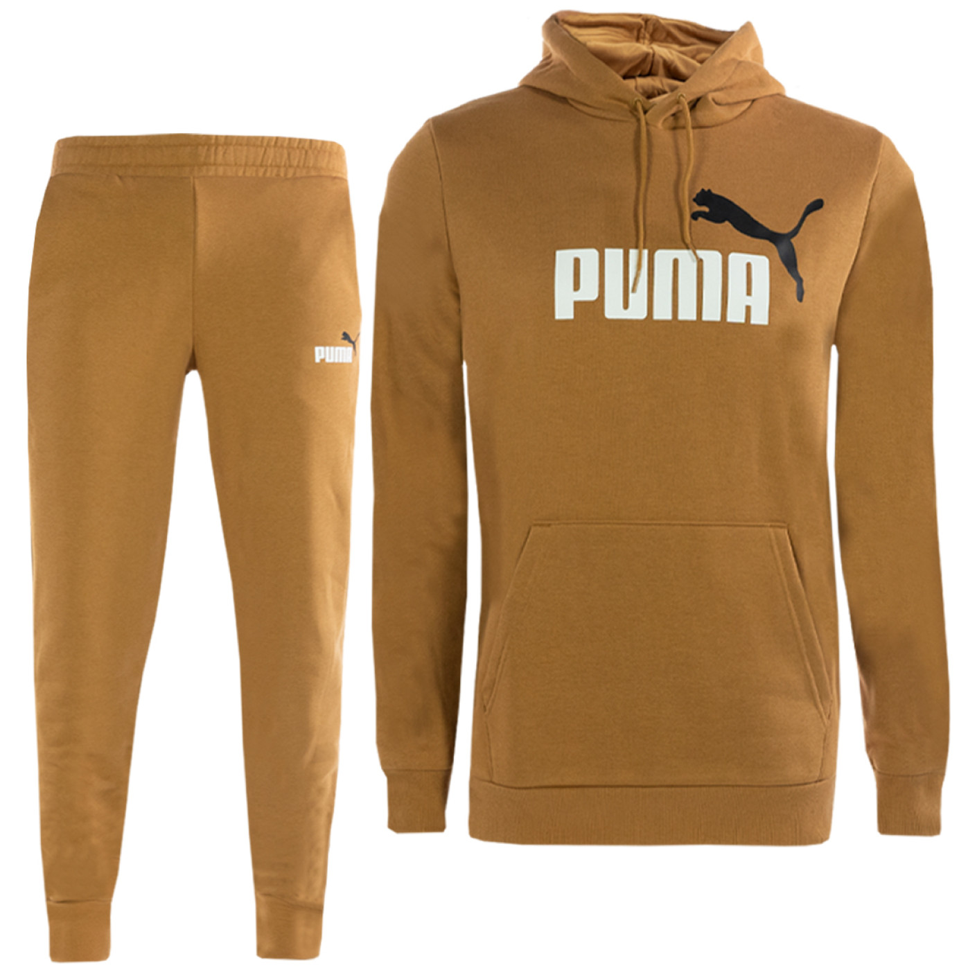 PUMA Essentials+ 2 Big Logo Hoodie Fleece Trainingspak Bruin