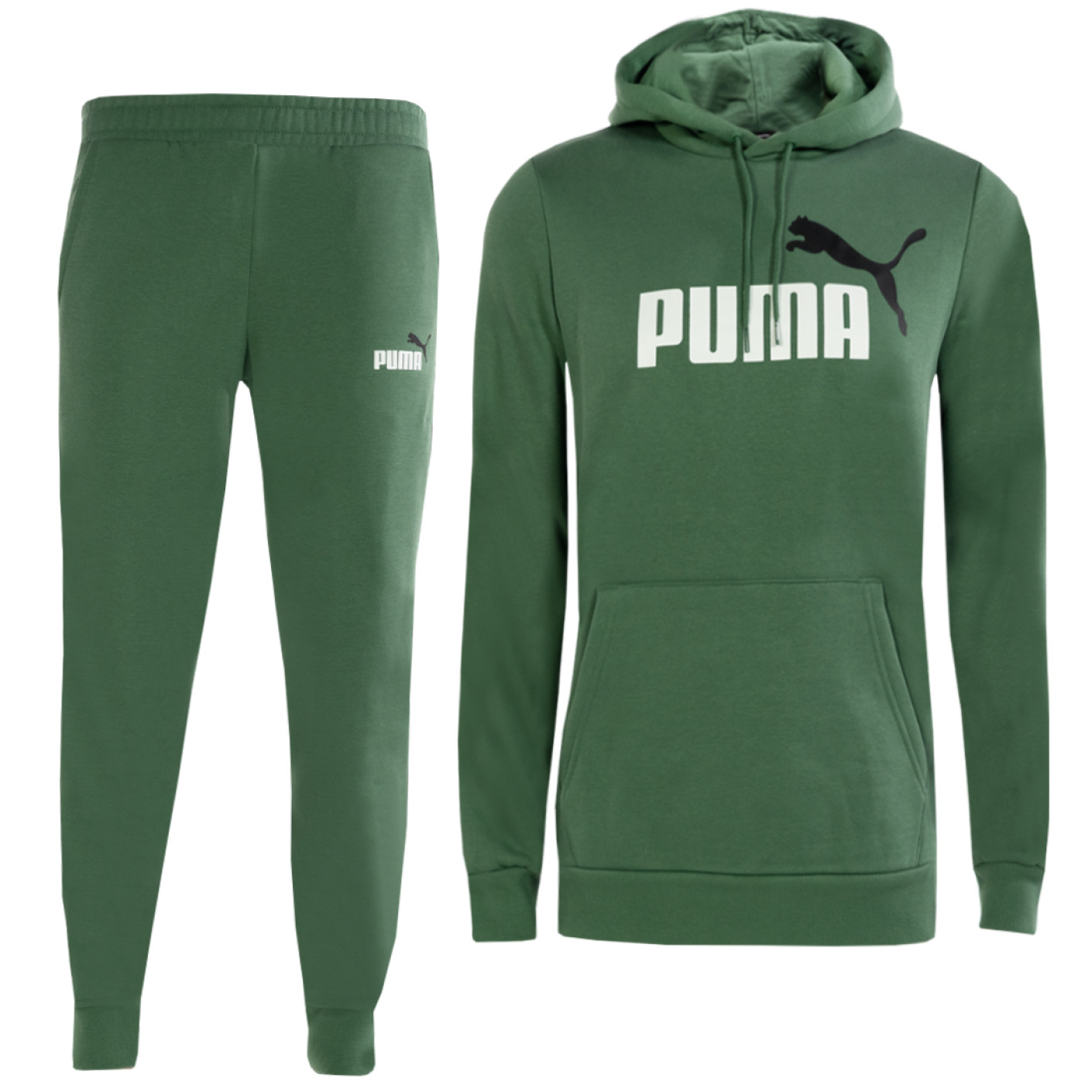 PUMA Essentials+ 2 Big Logo Hoodie Fleece Trainingspak Groen