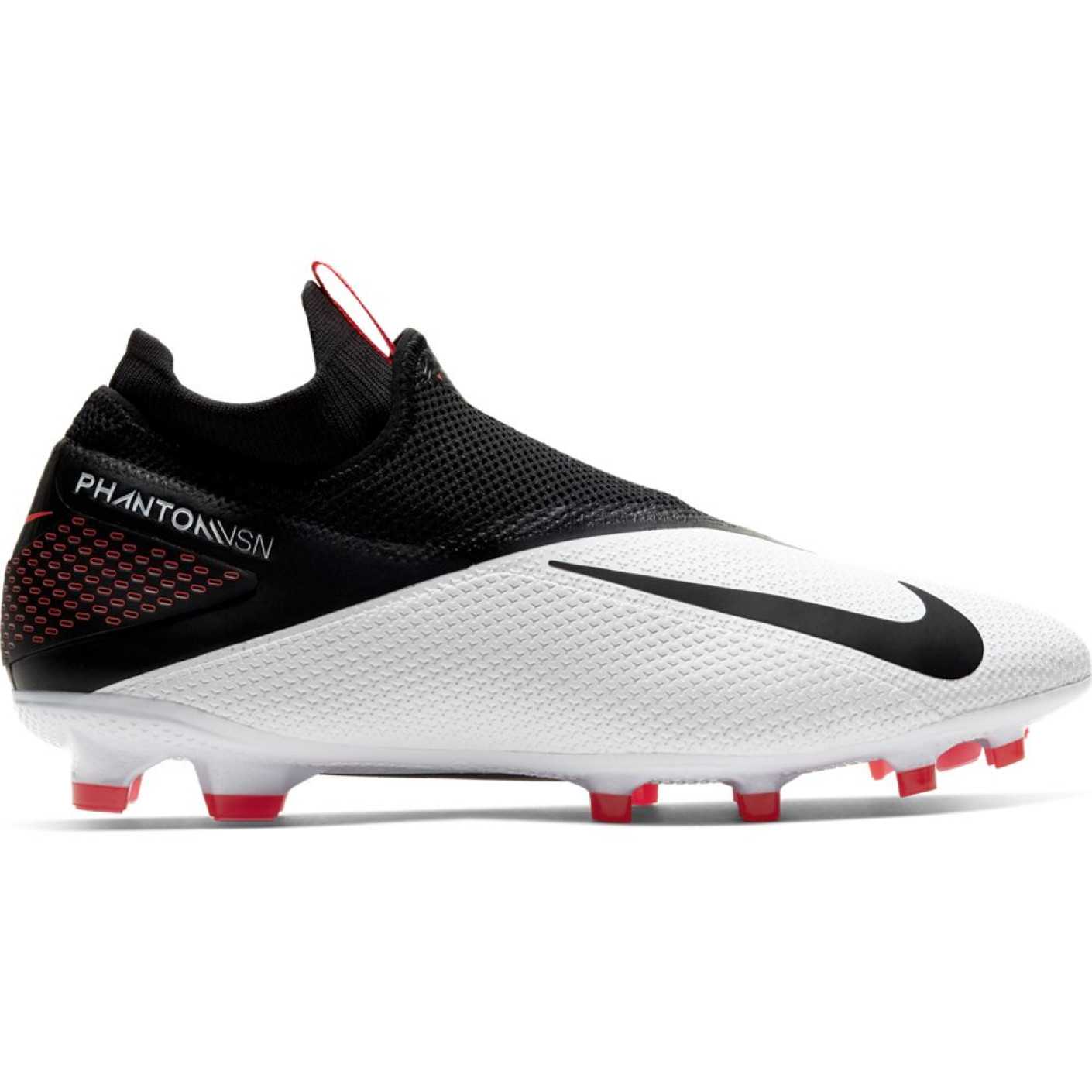 Nike Phantom Vision 2 Pro DF Gras Voetbalschoenen (FG) Wit Zwart Rood