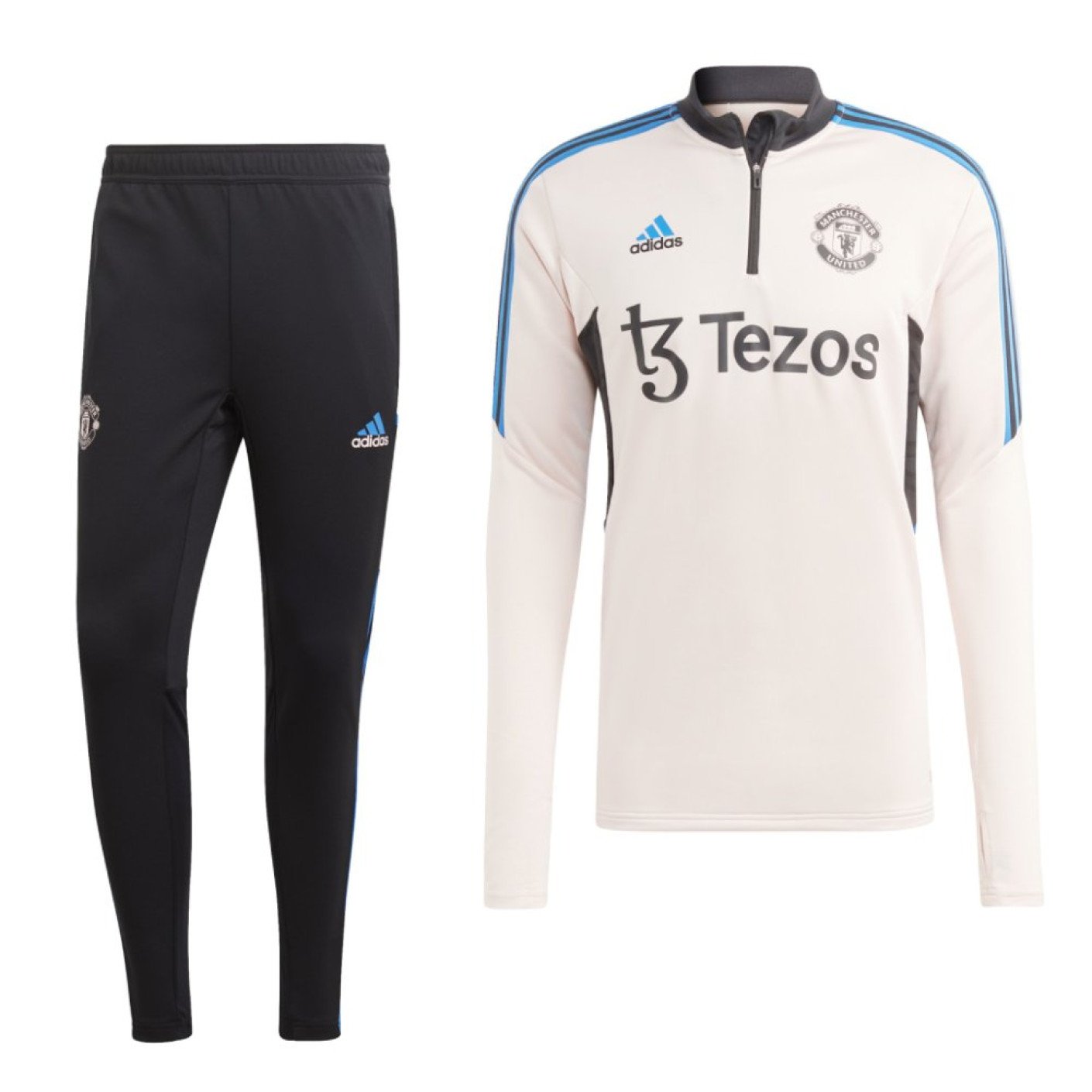 adidas Manchester United Trainingspak 2022-2023 Kids Lichtroze Zwart Blauw