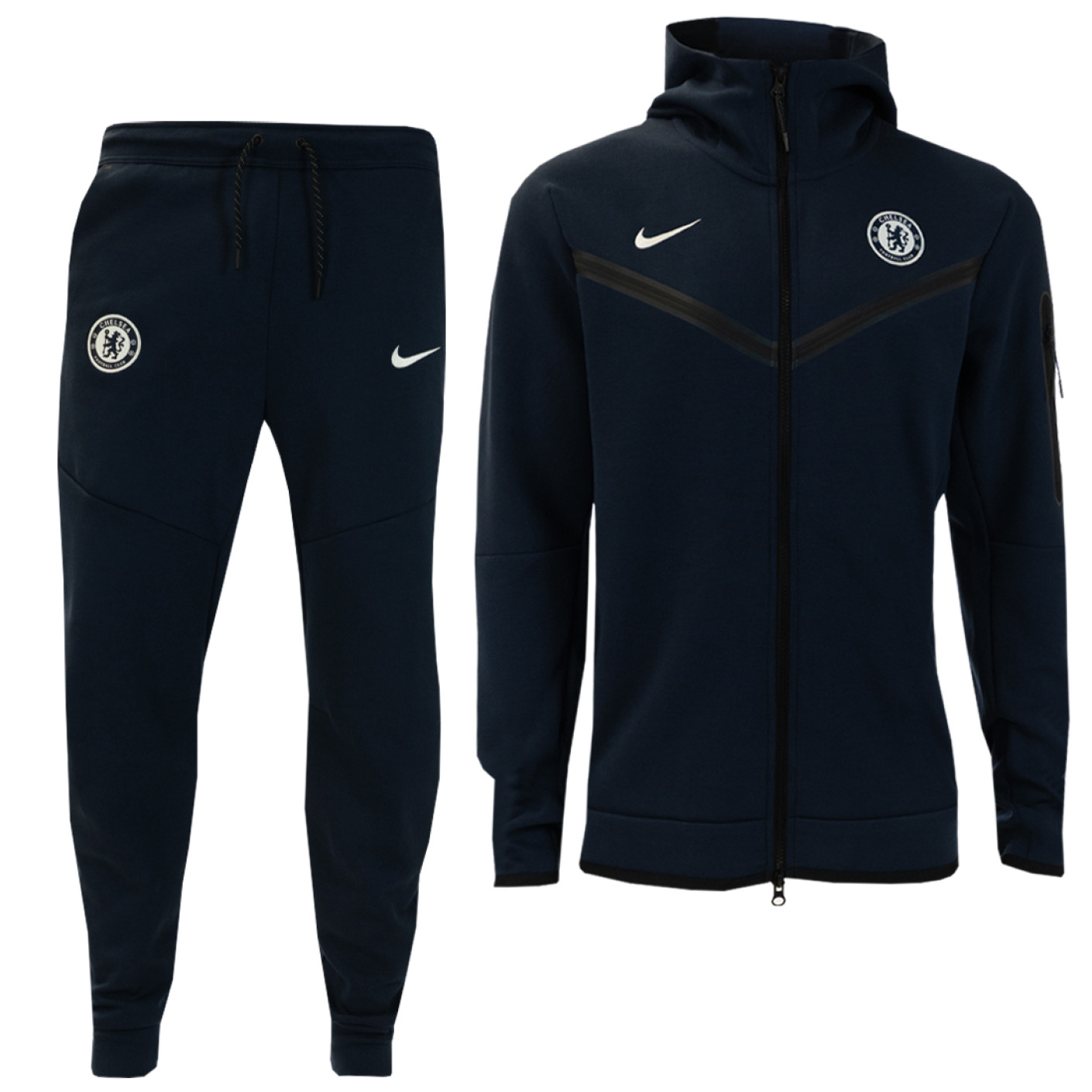 Kerstmis Specimen Kip Nike Chelsea Tech Fleece Full-Zip Trainingspak 2022-2023 Blauw Wit
