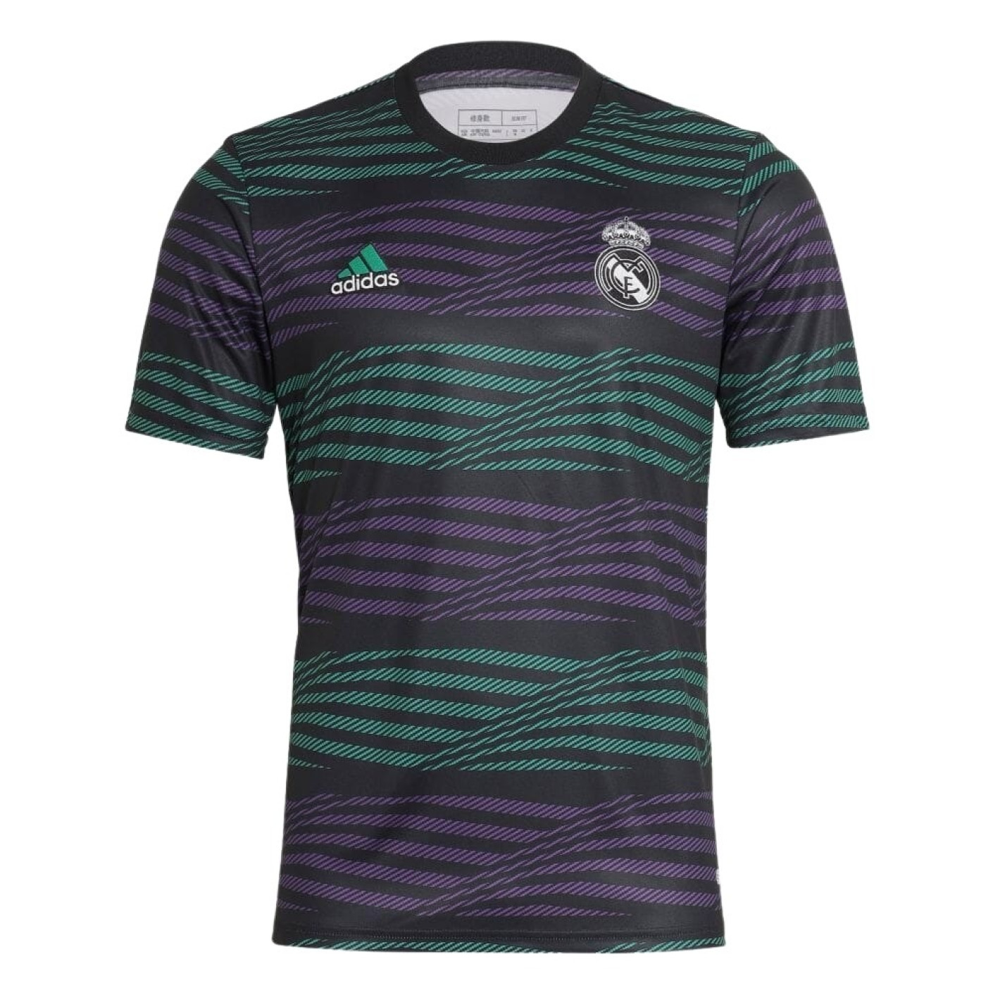 adidas Real Madrid Pre-Match Trainingsshirt 2022-2023 Zwart Paars