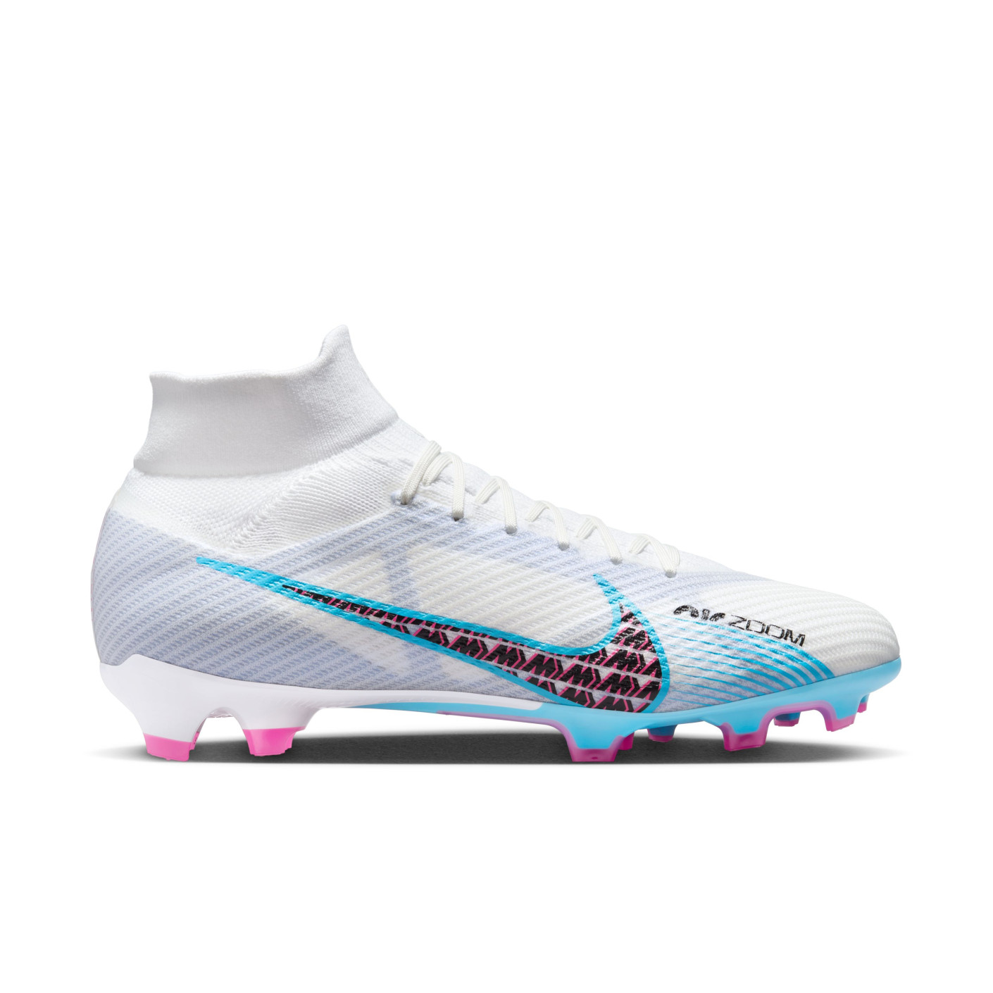 Nike Zoom Mercurial 9 Pro Gras Voetbalschoenen Wit Felblauw Felroze