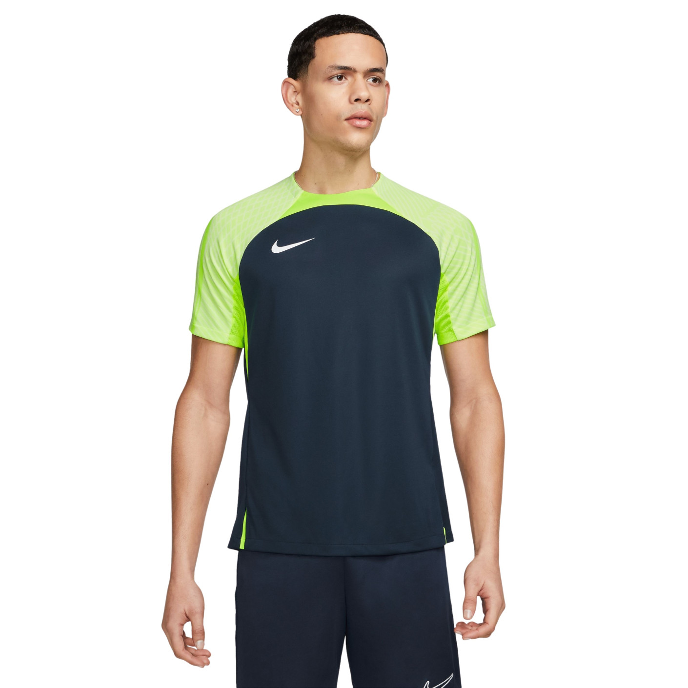 Nike Dri-Fit Strike 23 Trainingsshirt Donkerblauw Geel Wit
