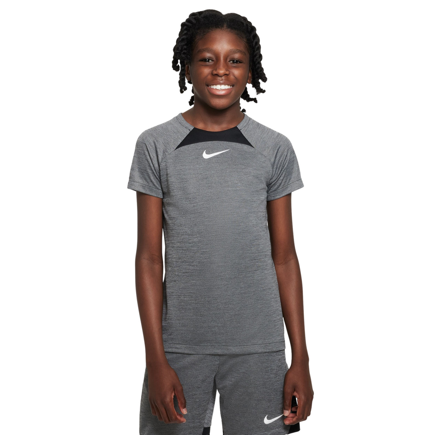 Nike Dri-Fit Academy GX Trainingsshirt Kids Donkergrijs Zwart Wit