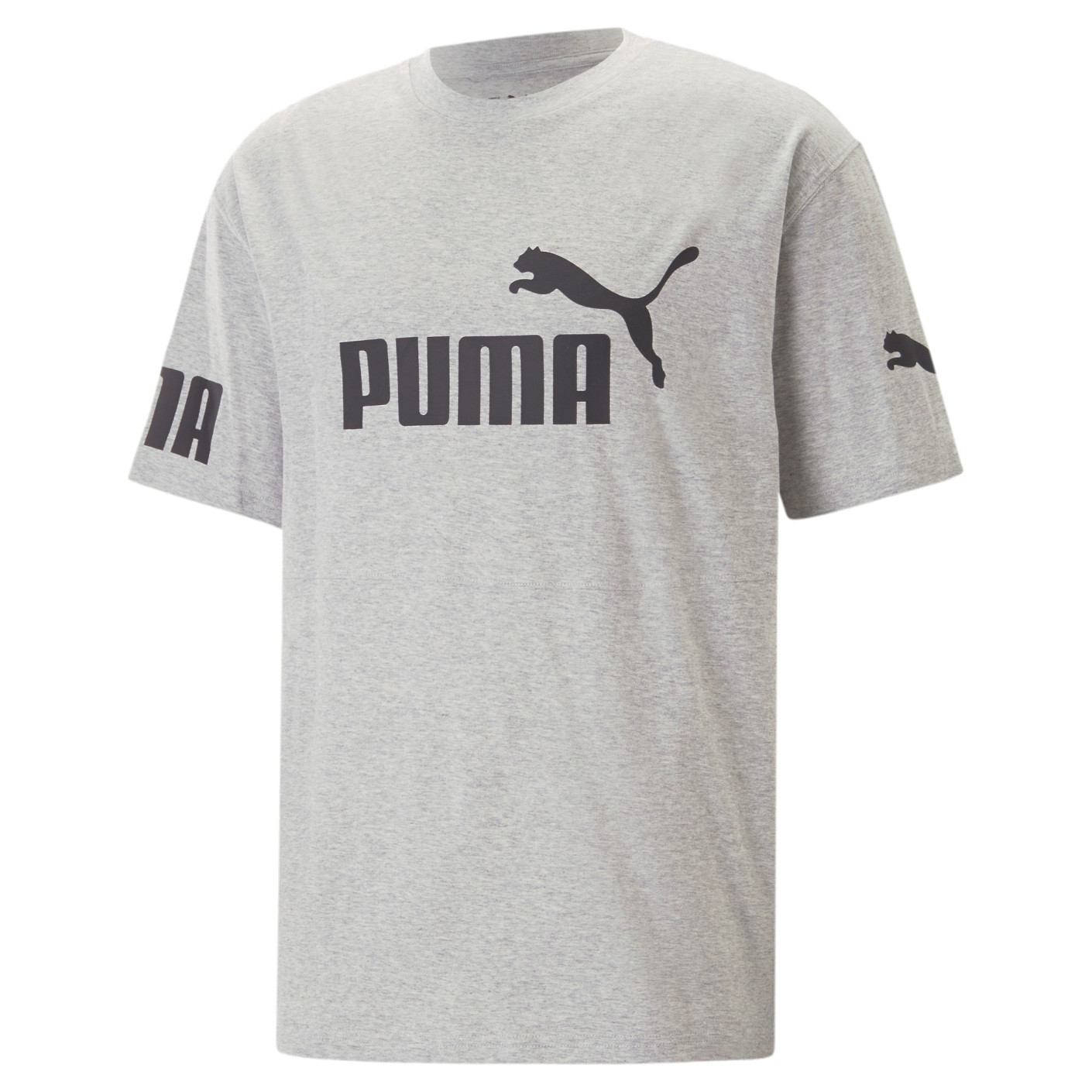 PUMA Power College Block T-Shirt Grijs Zwart
