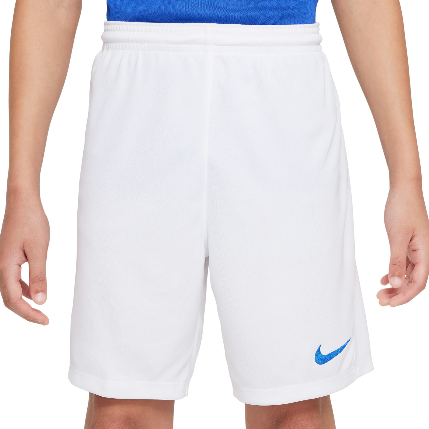 Nike Dri-FIT Park III Kids Football Shorts White Blue