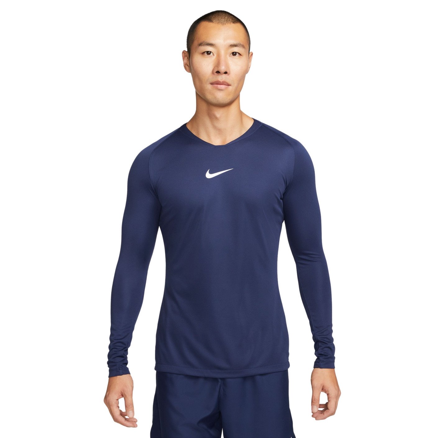 Nike Dri-Fit Park Ondershirt Lange Mouwen Donkerblauw Wit