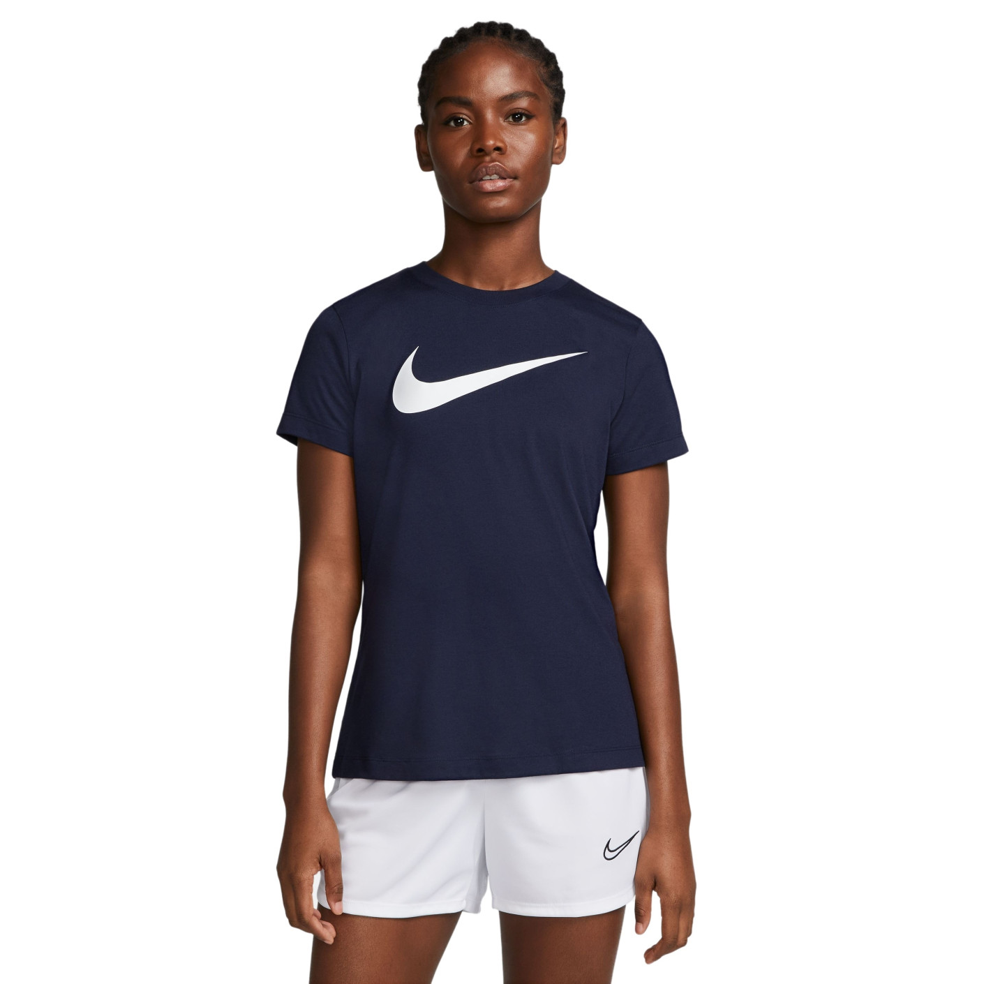 pop Lounge compressie Nike Park 20 Hybride T-shirt Dames Donkerblauw Wit