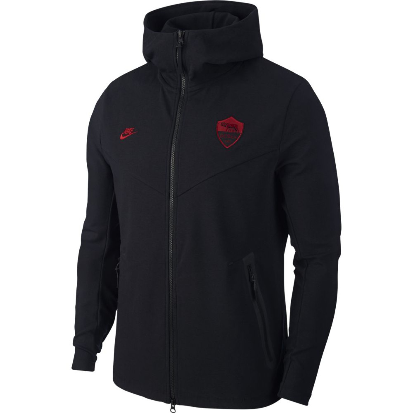 Nike AS Roma Tech Fleece Pack Hoodie FZ 2019-2020 Zwart Rood