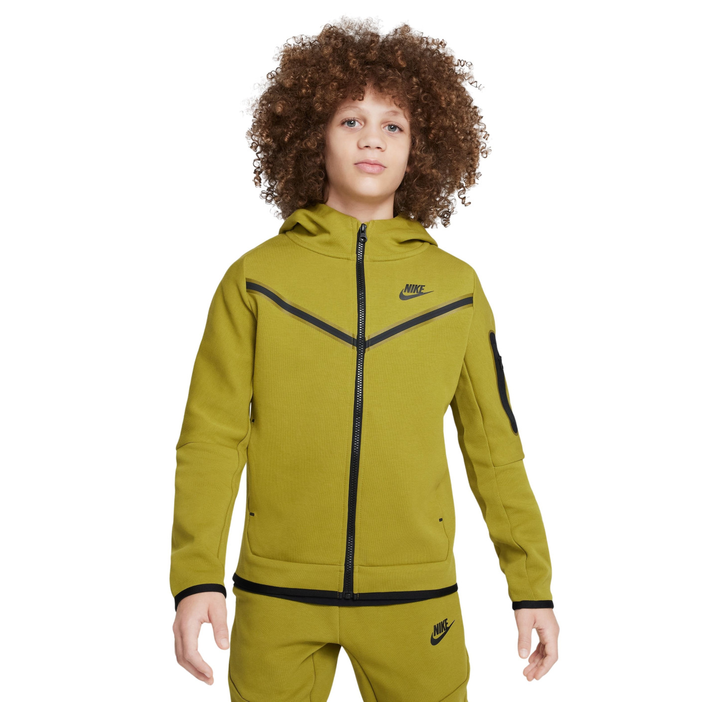 ruw zebra Controle Nike Tech Fleece Vest Kids Olijfgroen Zwart
