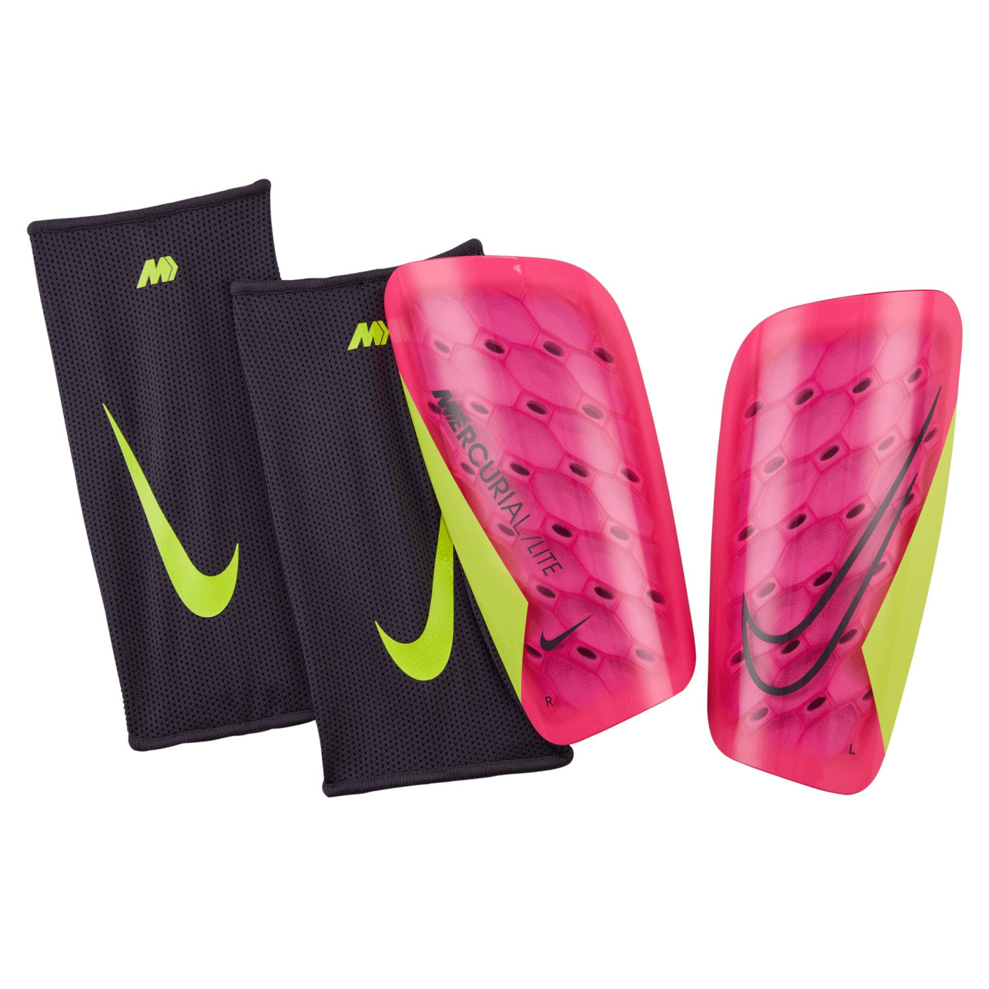 Nike Mercurial Lite Scheenbeschermers Roze Geel Zwart