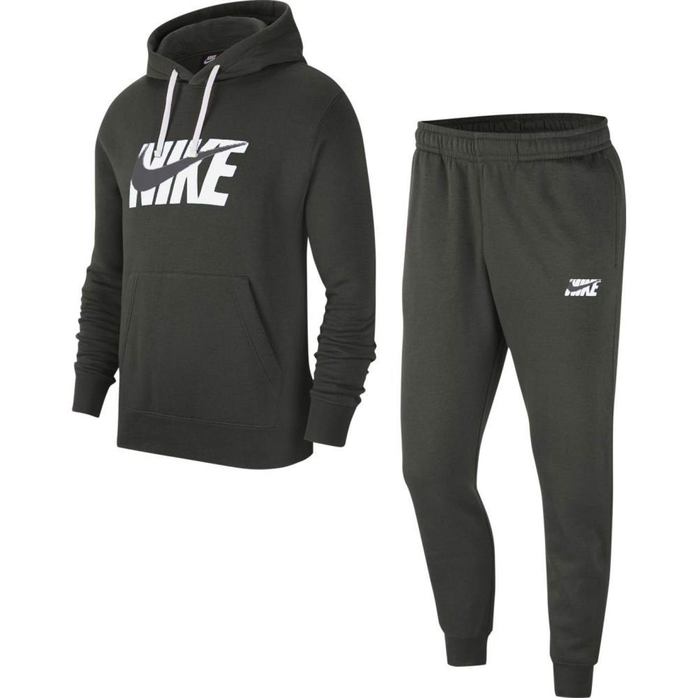 Nike NSW Trainingspak Fleece GX Donkergroen Wit