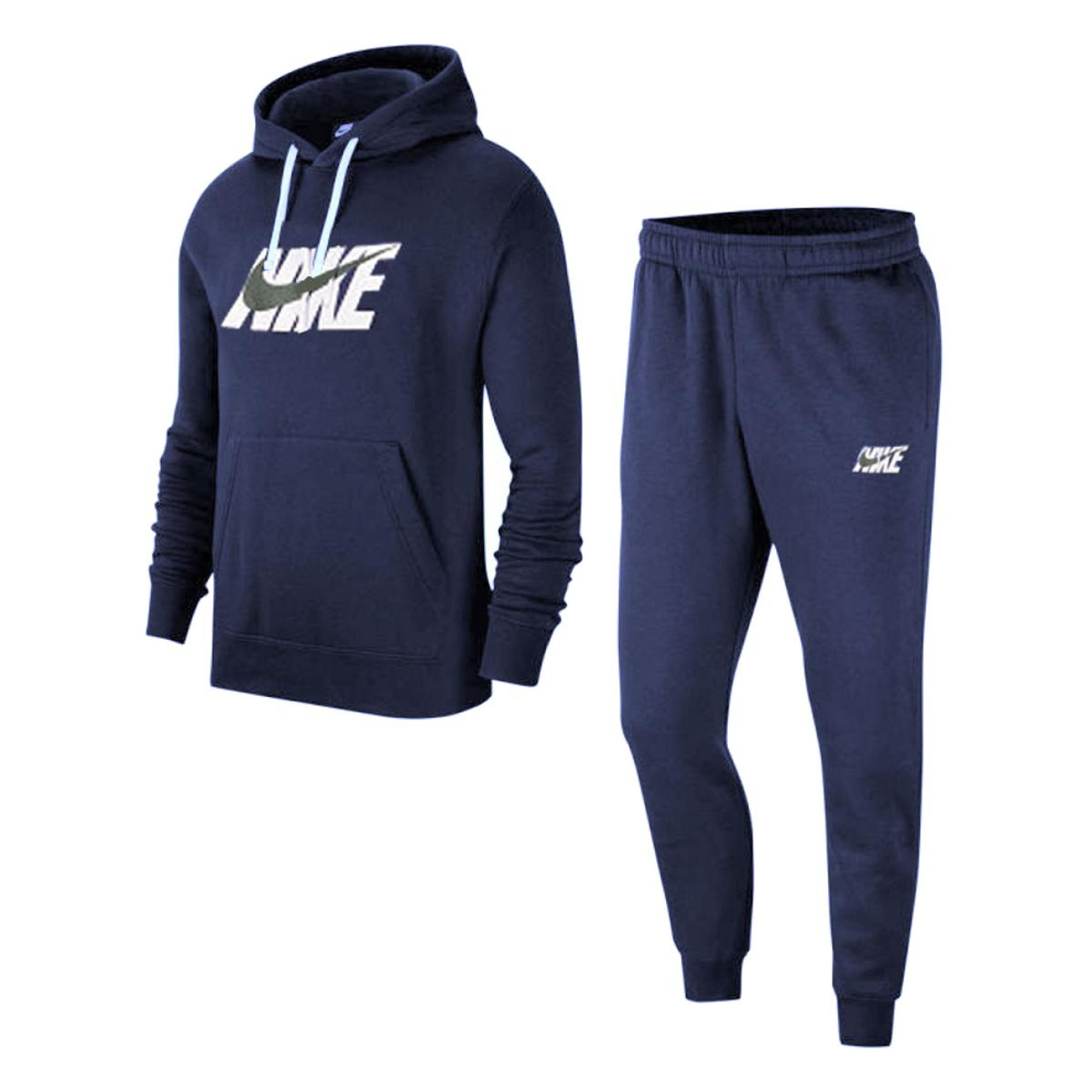 Nike NSW Trainingspak Fleece GX Donkerblauw Wit