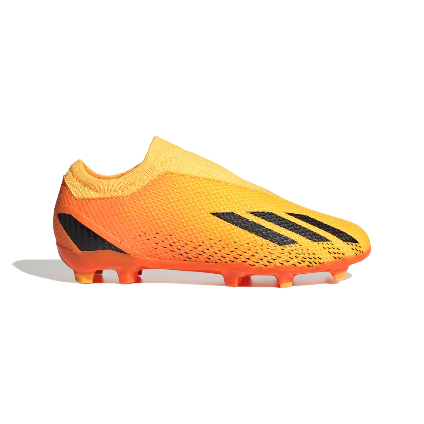 adidas X Speedportal.3 Veterloze Gras Voetbalschoenen (FG) Kids Oranje Goud Zwart