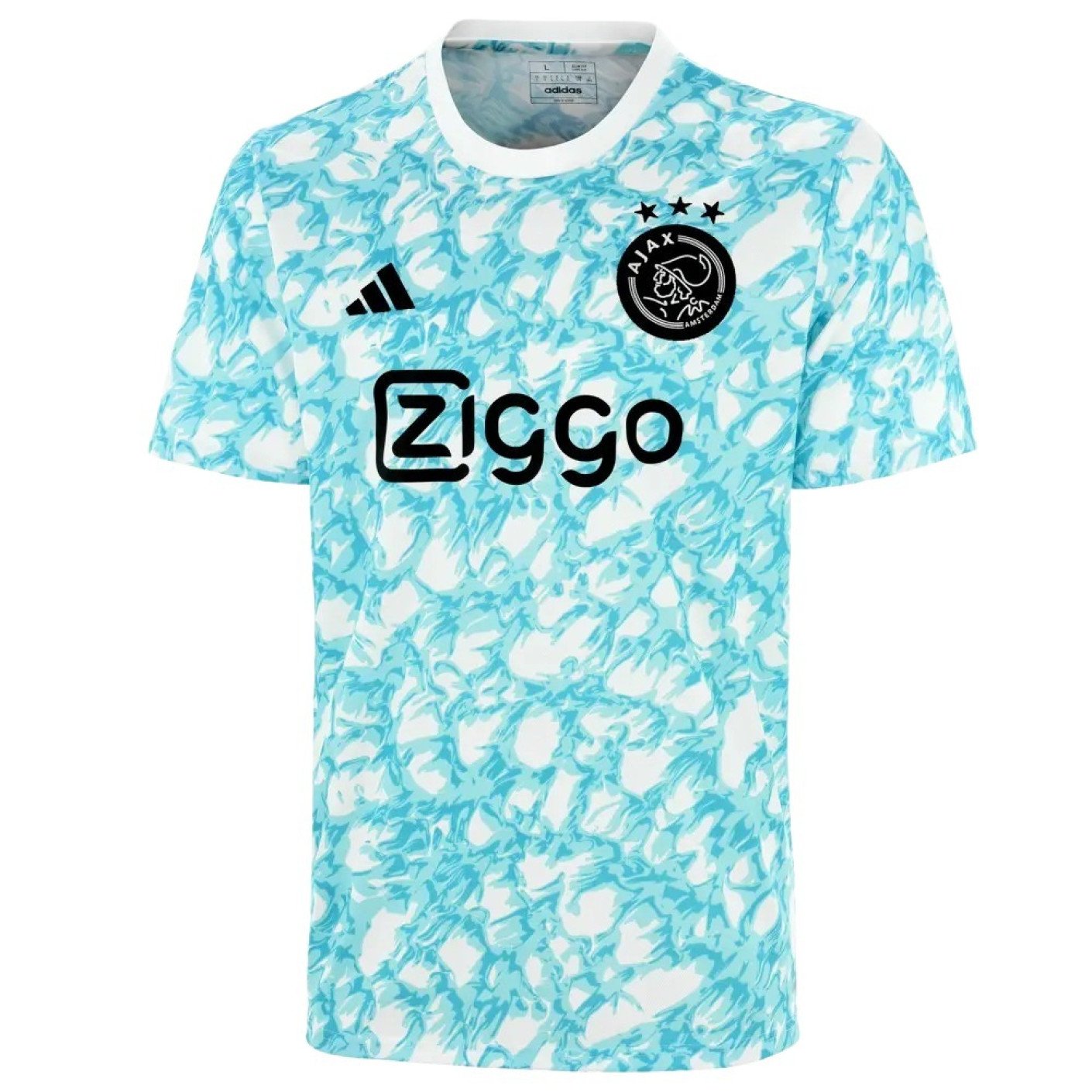 adidas Ajax Pre-Match Trainingsshirt 2023-2024 Lichtblauw Wit