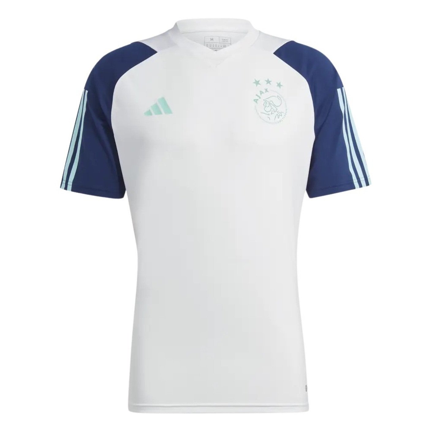 adidas Ajax Trainingsshirt 2023-2024 Kids Wit Donkerblauw Lichtblauw