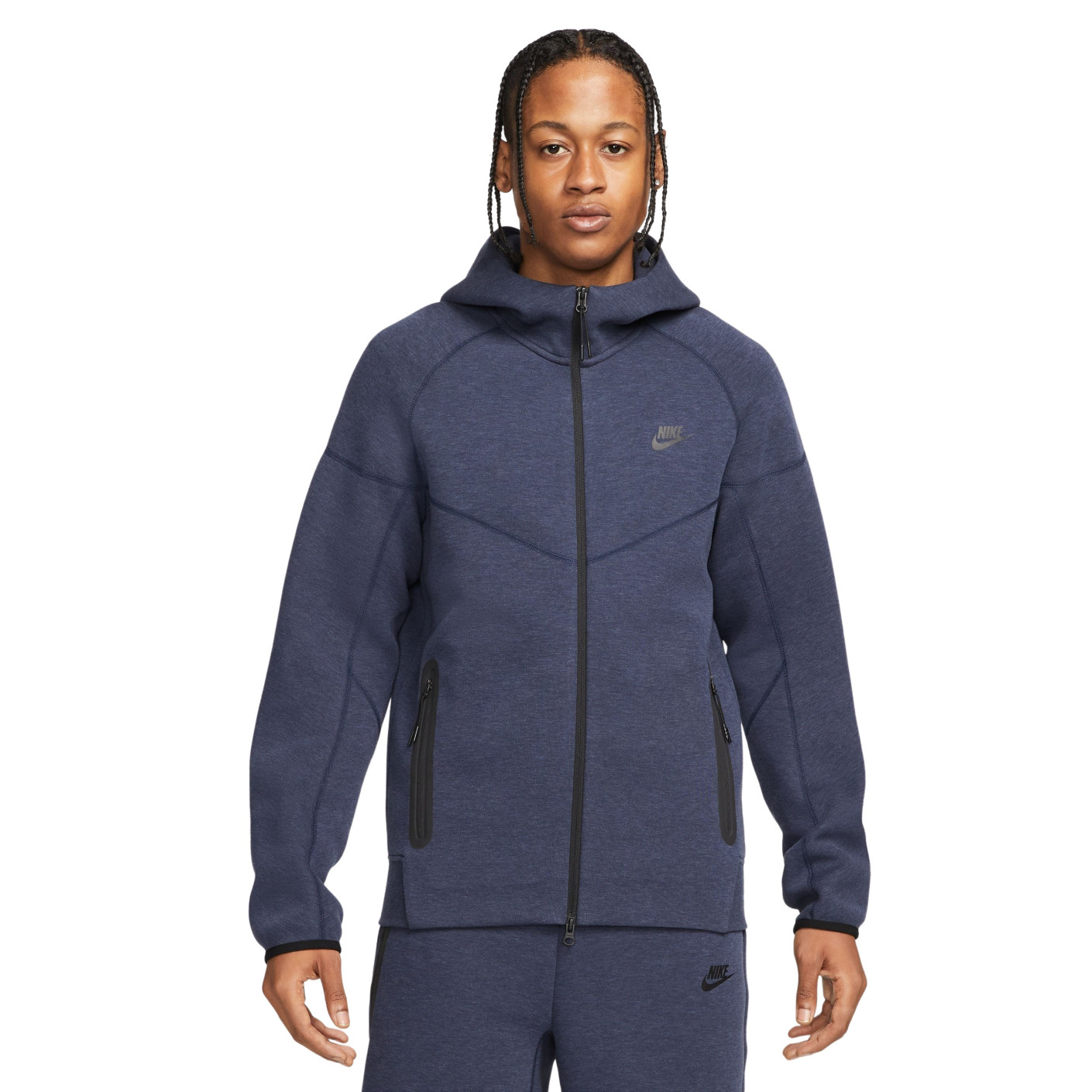 navy blue nike tech fleece tracksuit
