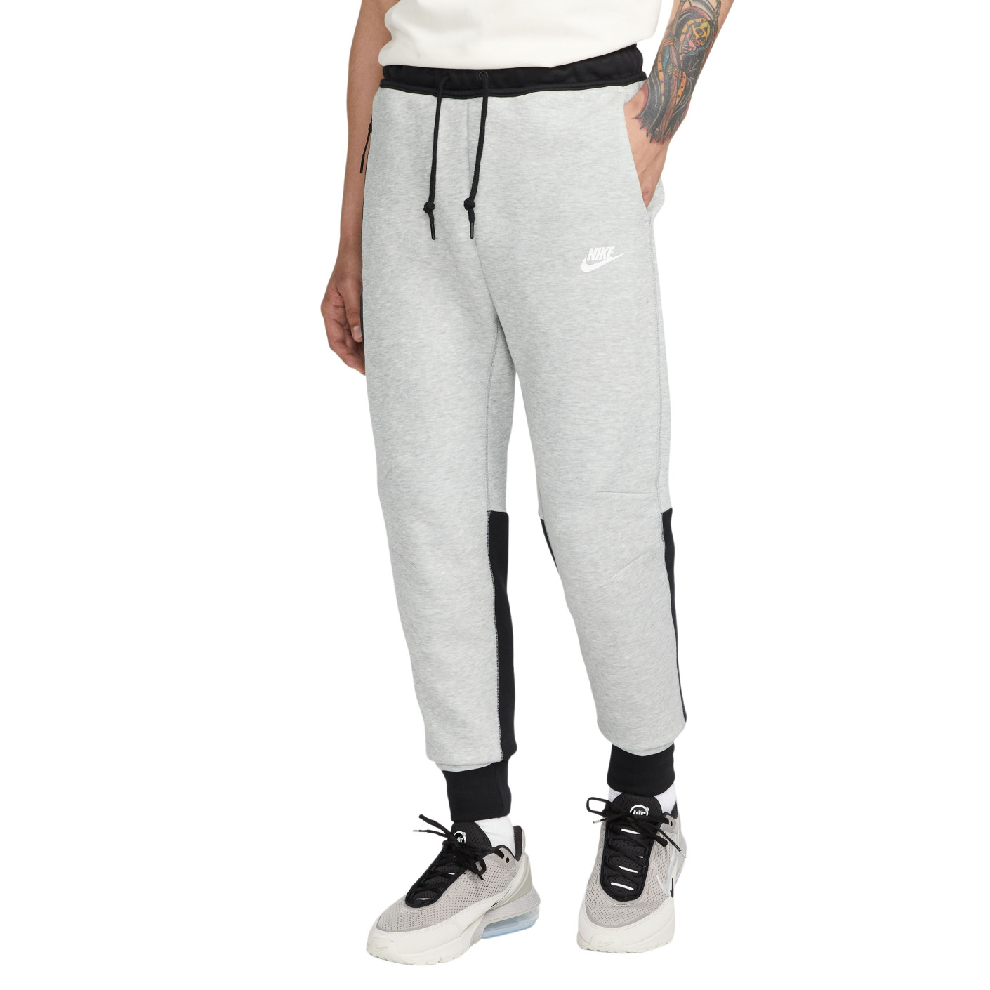 Nike Tech Fleece Sportswear Joggingbroek Lichtgrijs Zwart Wit
