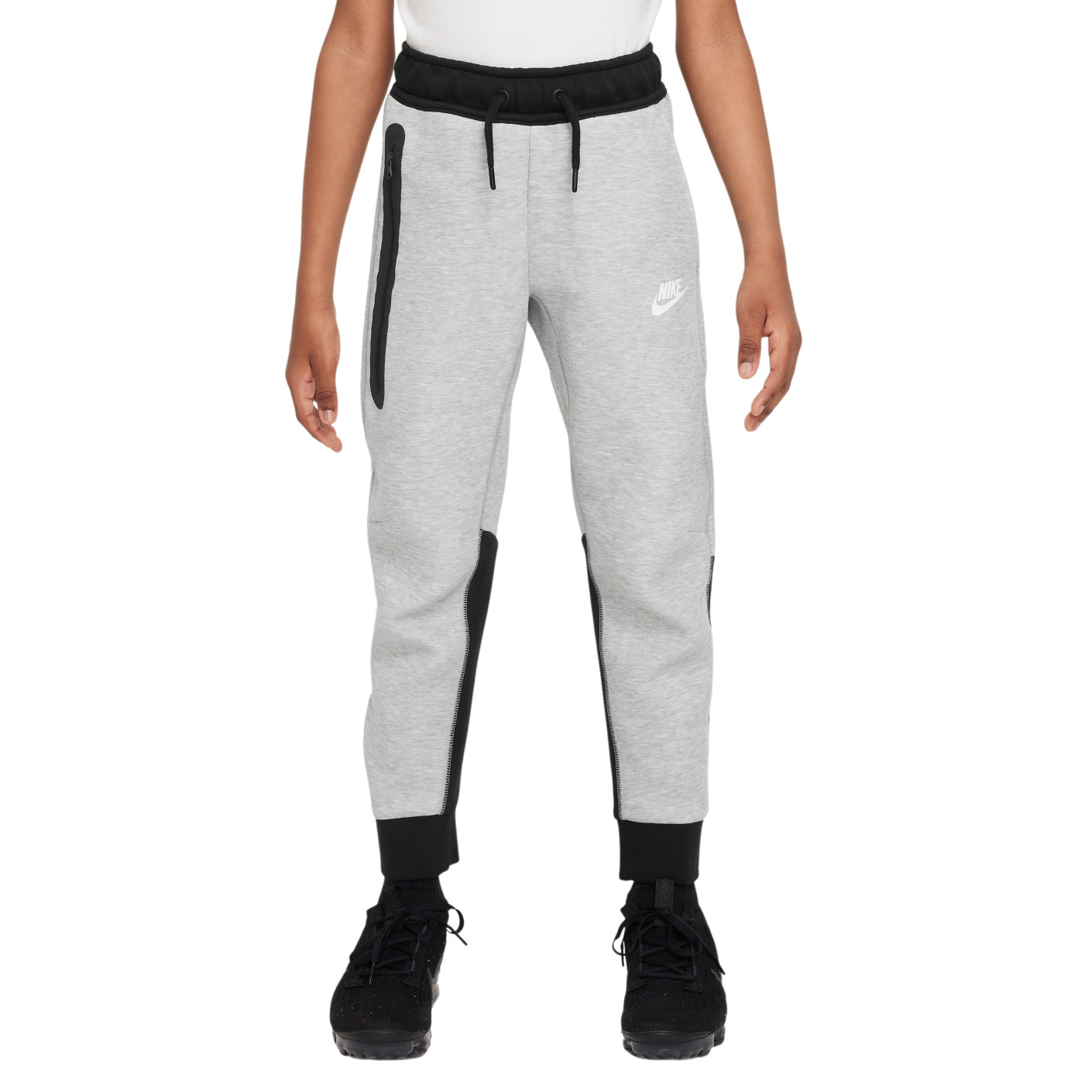 white and grey nike tech fleece pants