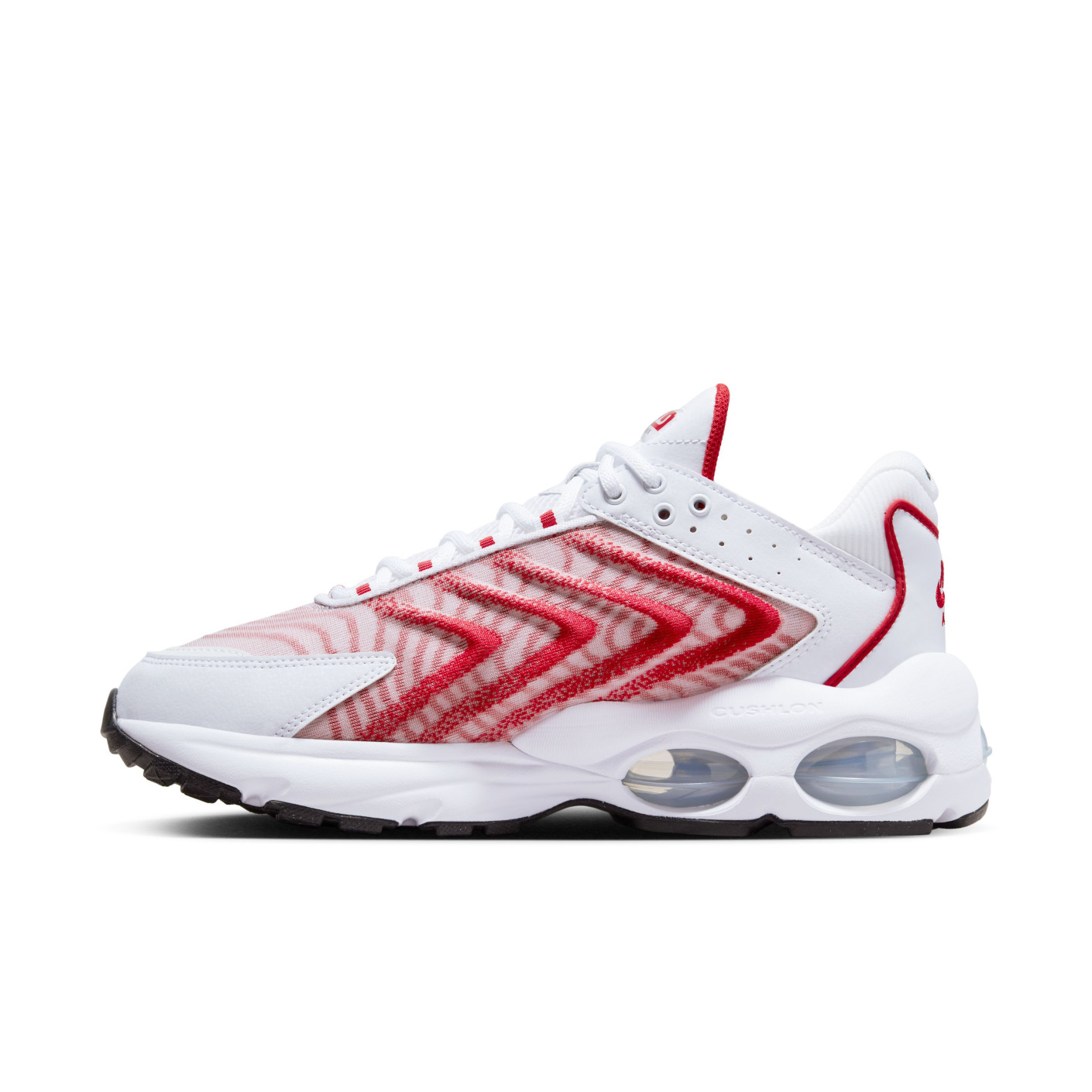 red and white air max plus