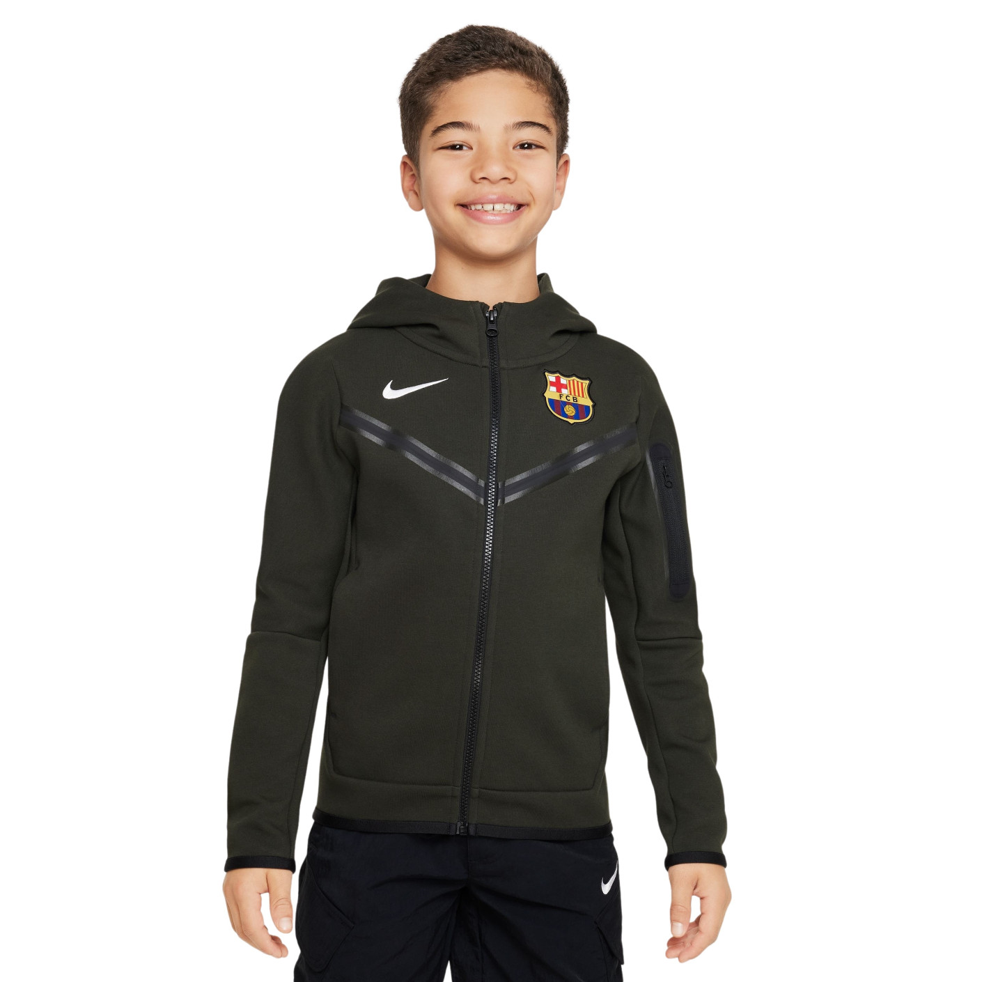 Prelude slijtage fluit Nike FC Barcelona Tech Fleece Vest 2023-2024 Kids Donkergroen Wit