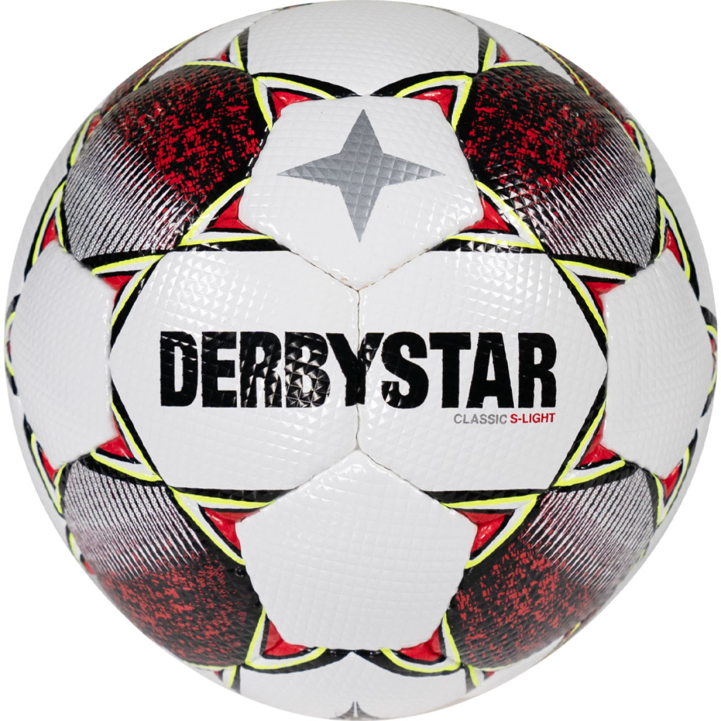 Derbystar Classic S-Light II Voetbal 4 x 3 Vlakken Maat 4 Wit Rood Geel