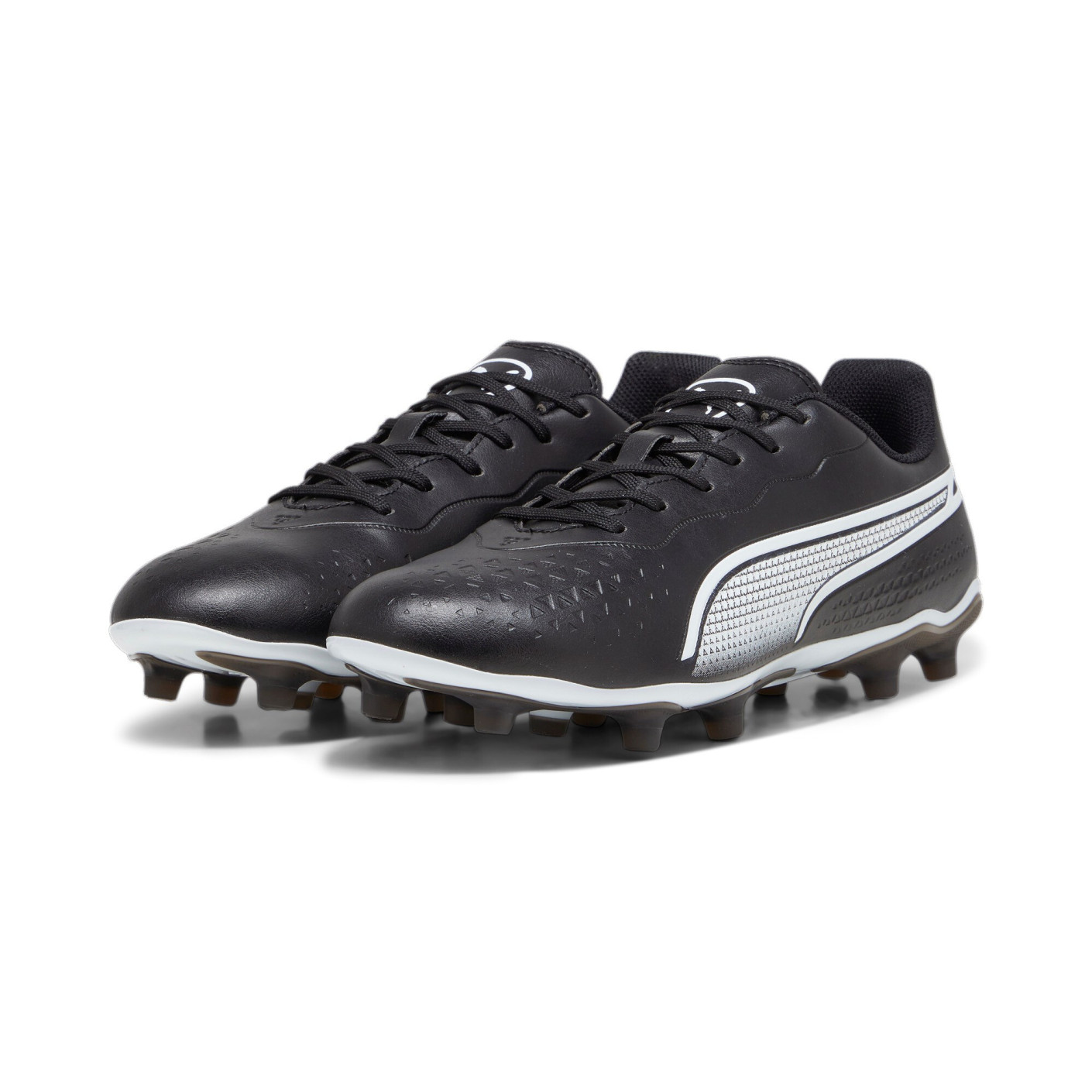 PUMA King Match Gras / Kunstgras Voetbalschoenen (MG) Zwart Wit