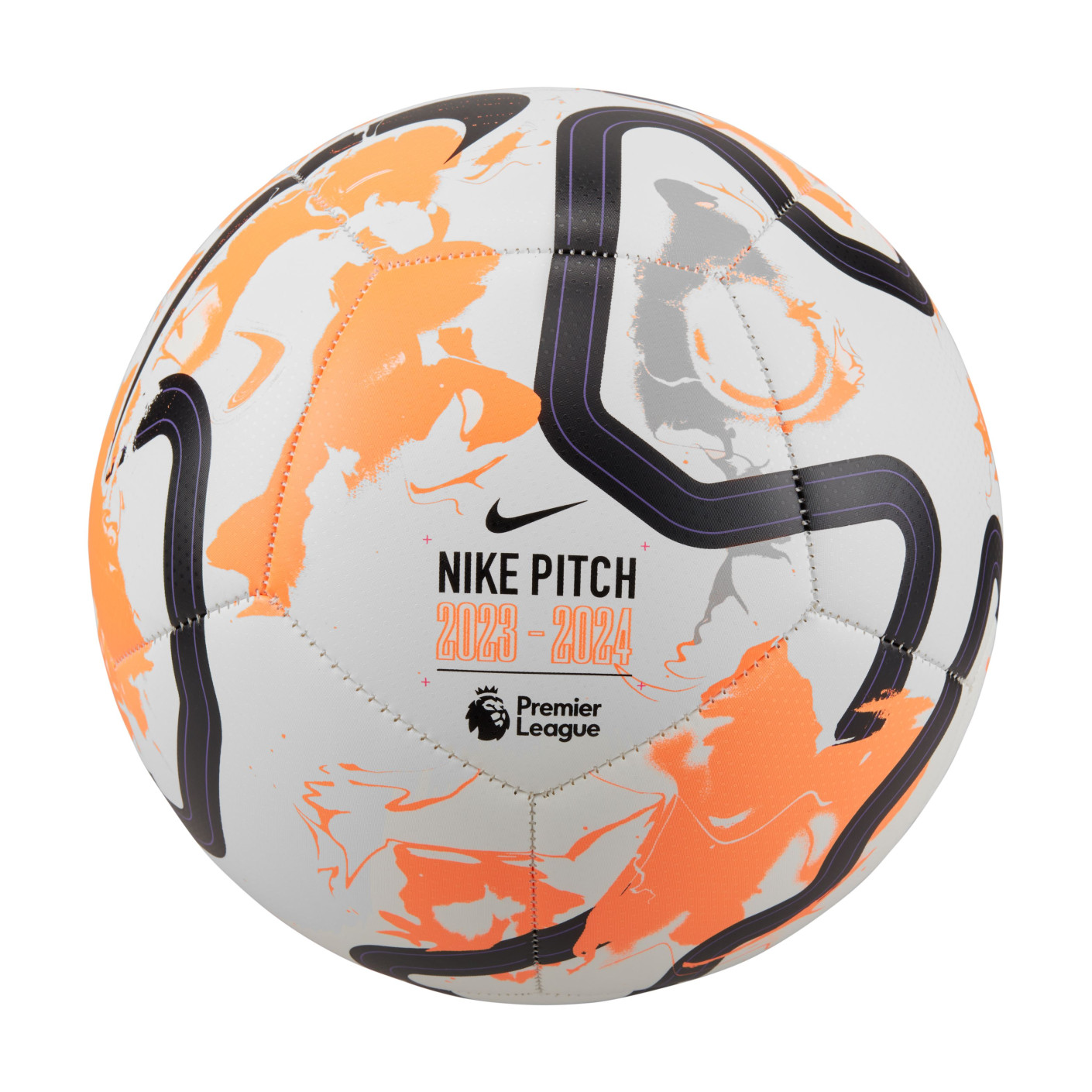 Nike Premier League Pitch Voetbal Maat 5 2023-2024 Wit Oranje Zwart