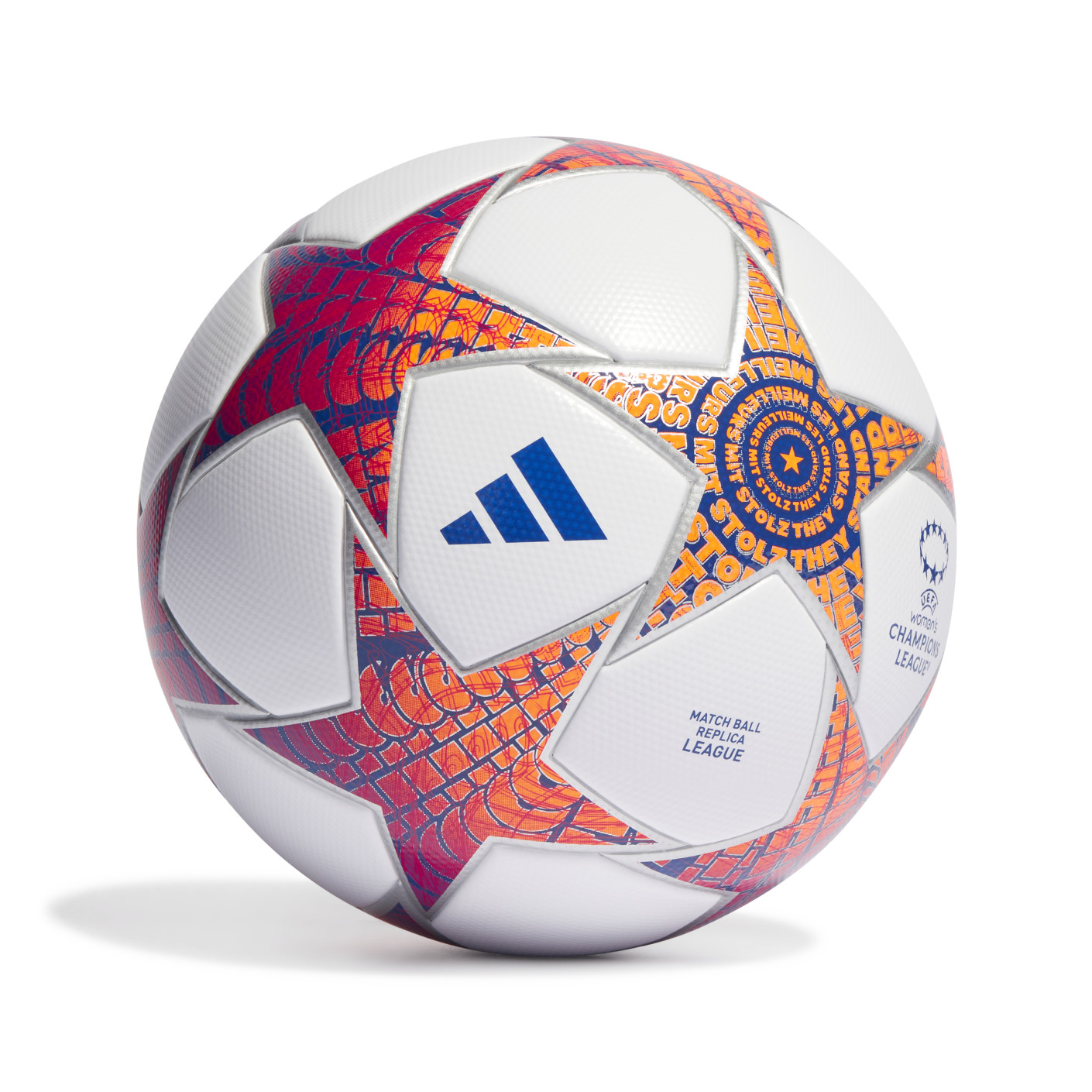 adidas Champions League Dames League Voetbal Maat 5 Wit Zilver Oranje