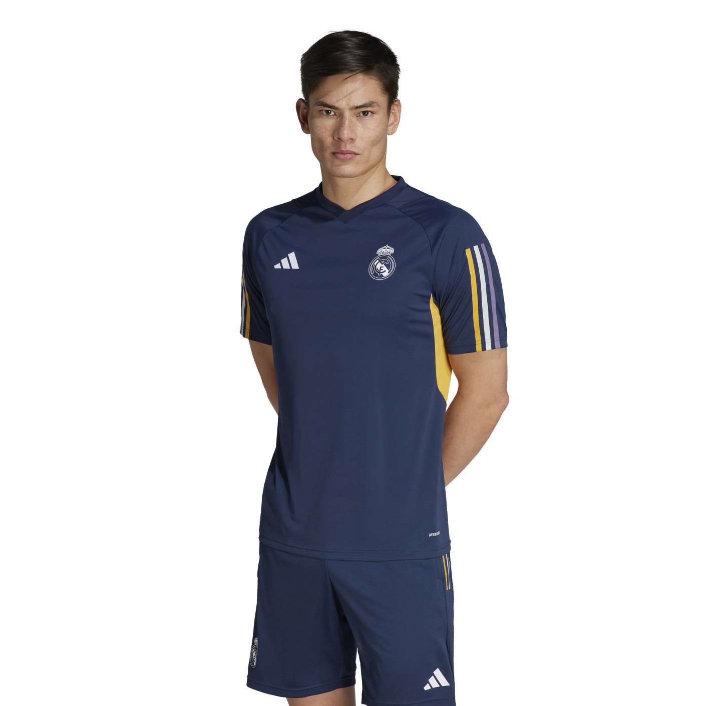 pols Economie Krankzinnigheid adidas Real Madrid Trainingsshirt 2023-2024 Donkerblauw Wit Goud