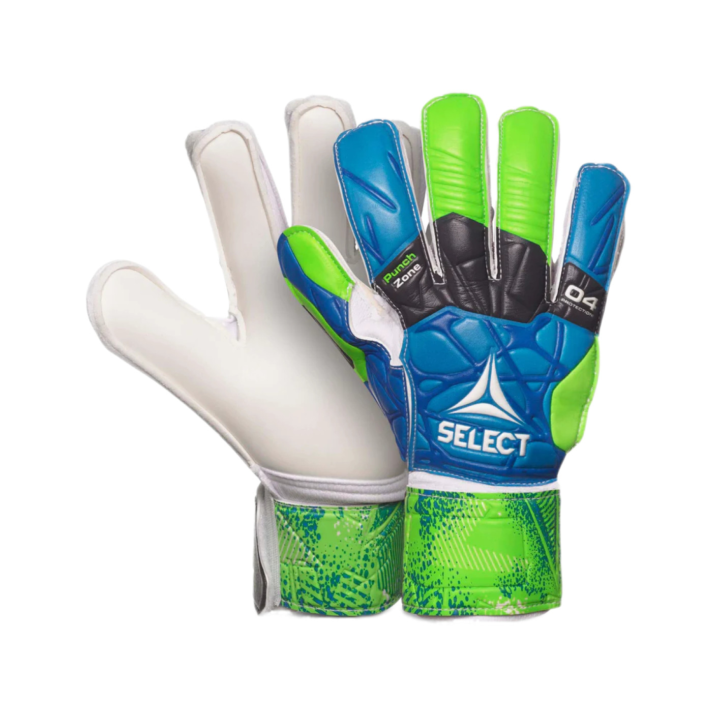 Select 04 Protection Goalkeeper Gloves Kids Blue Green White