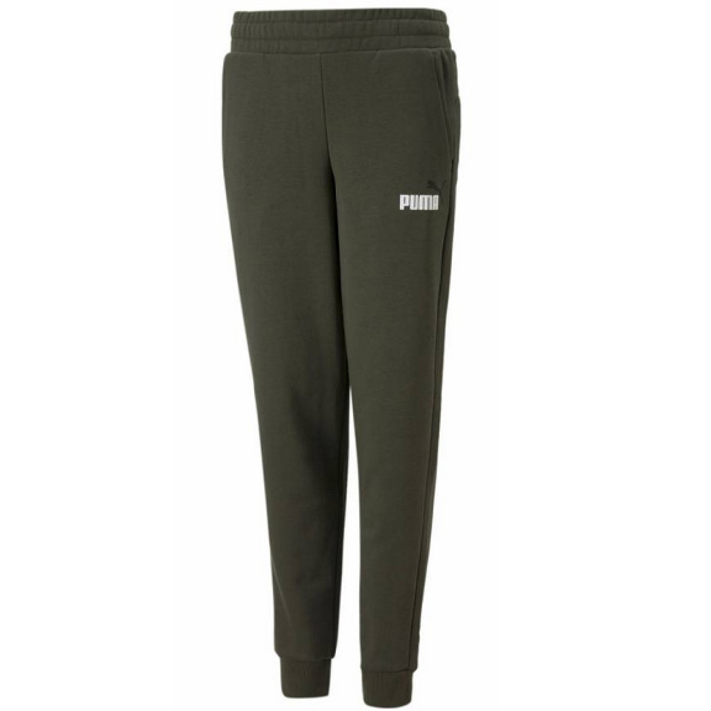 PUMA Essentials+ 2 College Logo Fleece Club Trainingsbroek Kids Donkergroen Wit