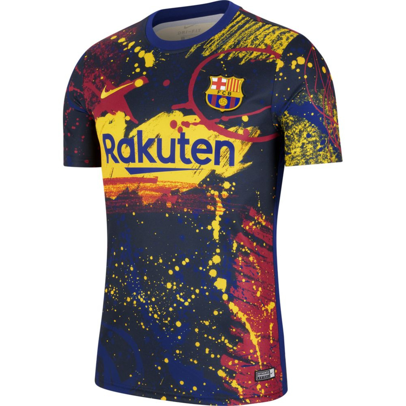 Nike FC Barcelona Breathe Pre Match Trainingsshirt 2019-2020 Donkerblauw  Geel Rood