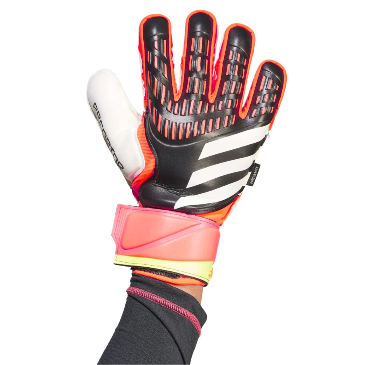 adidas Predator Match Fingersave Keepershandschoenen Zwart Felrood Wit Geel