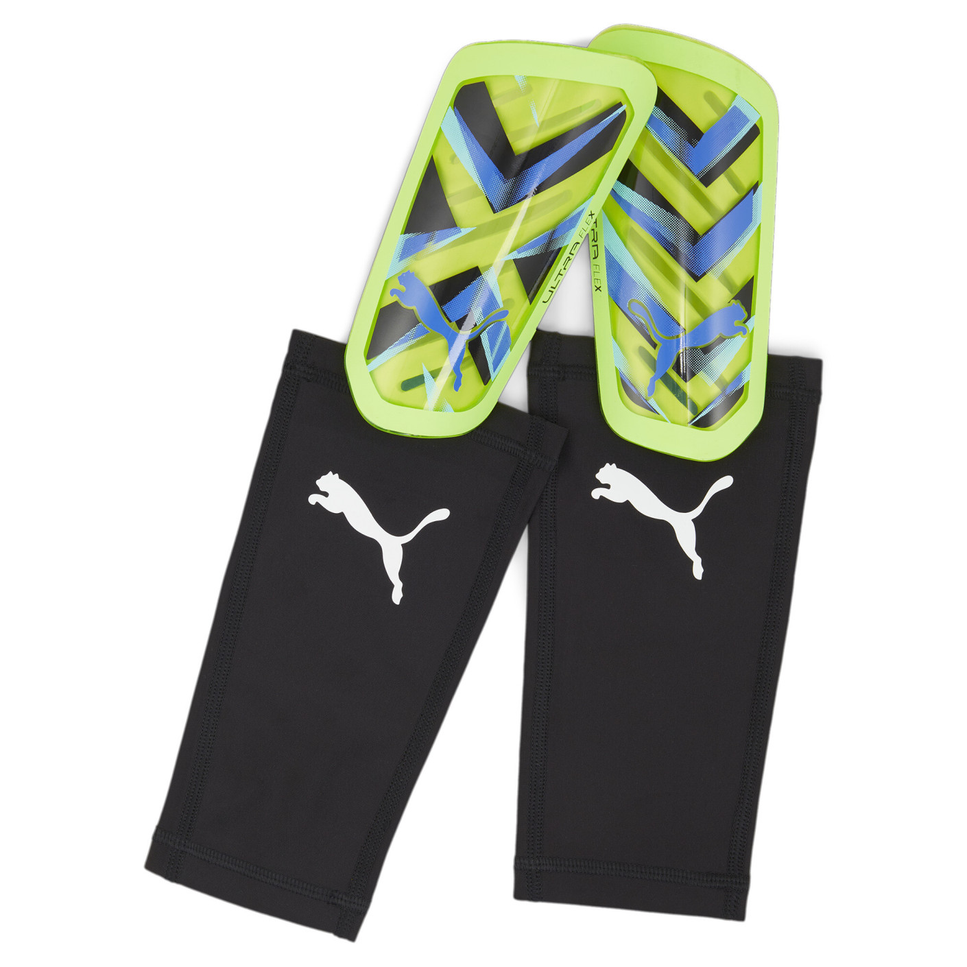 PUMA Ultra Flex Sleeve Shin Guards Green Blue Black