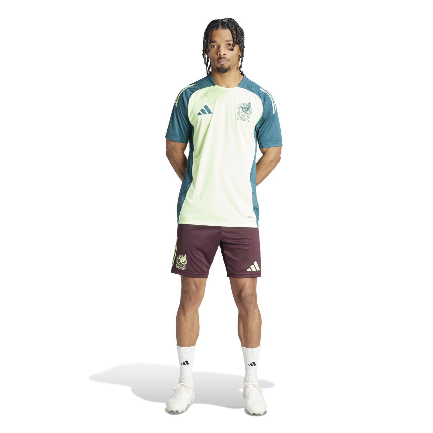 adidas Mexico Trainingsset 2024-2026 Felgroen Bordeauxrood Donkergroen