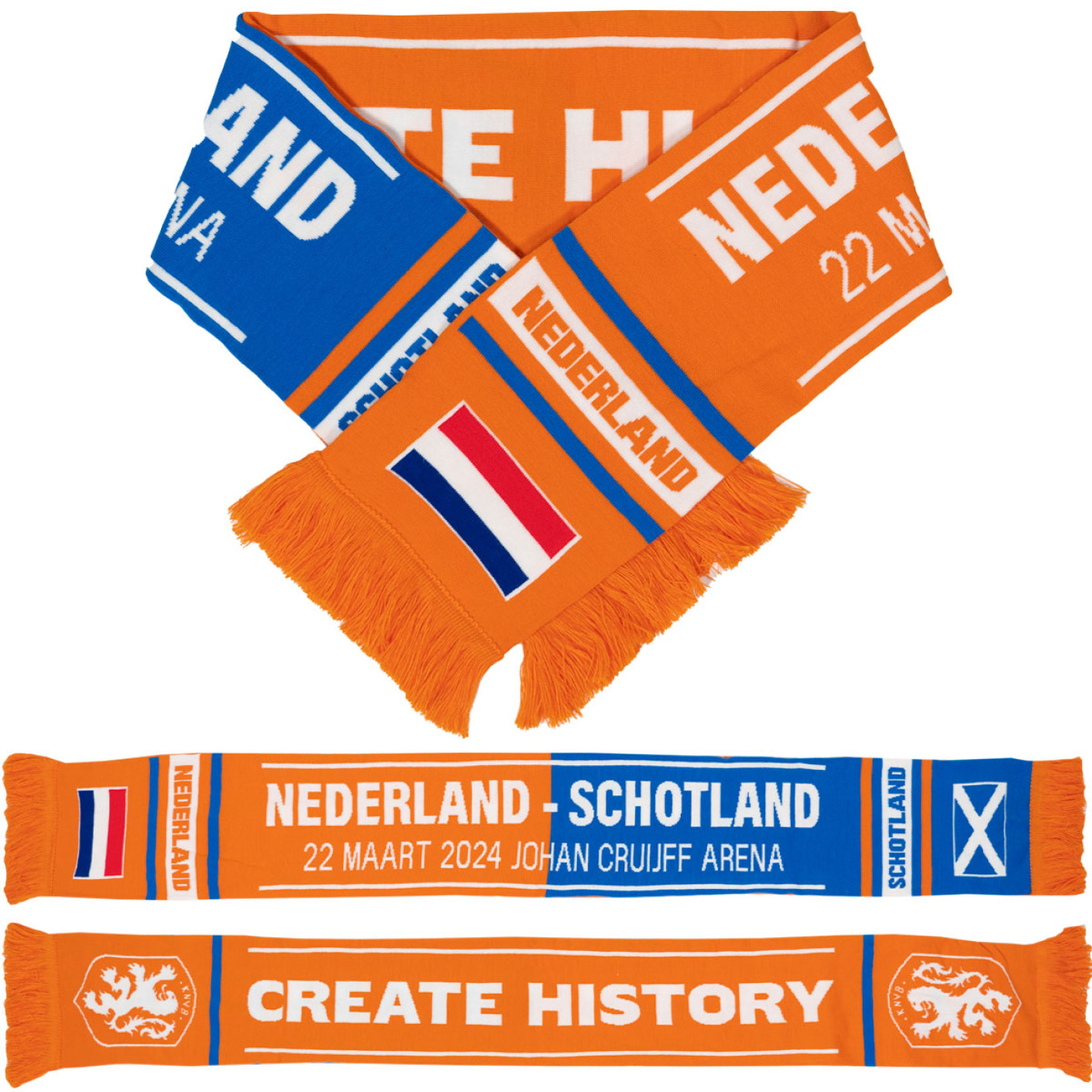 KNVB Sjaal Nederland - Schotland Oranje