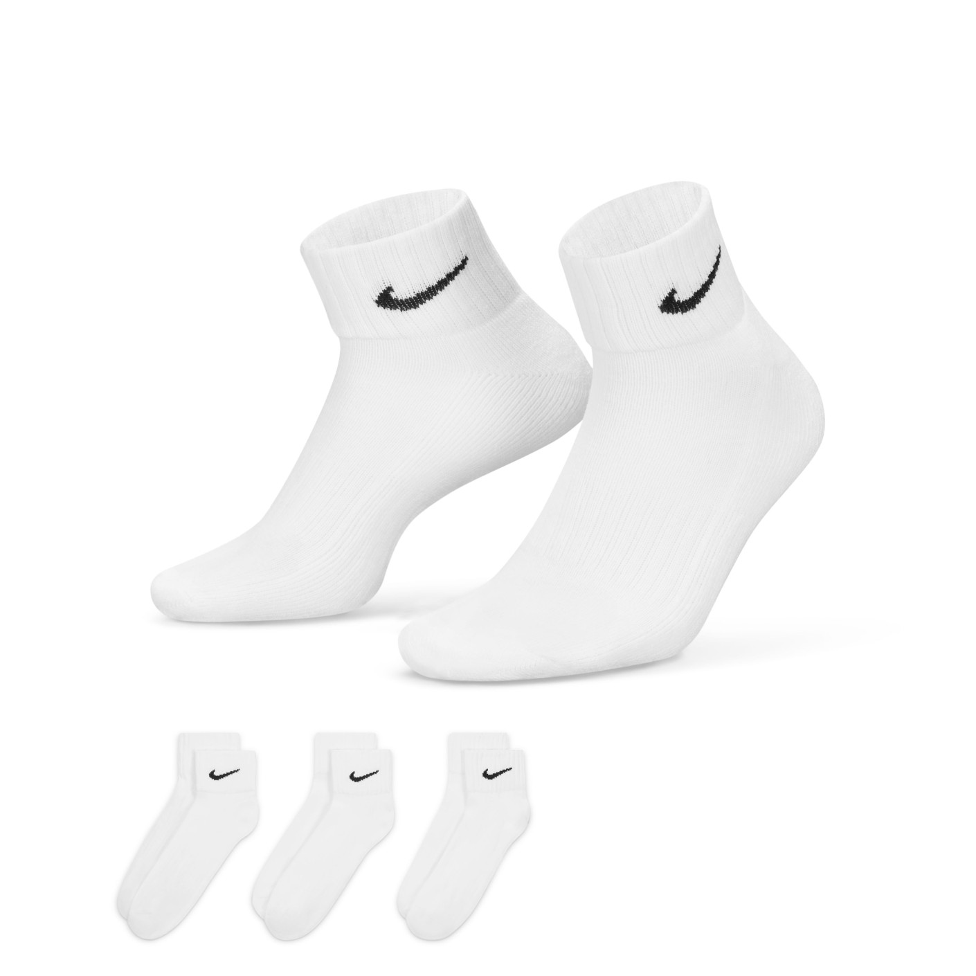Nike Training Enkelsokken 3-Pack Wit Zwart