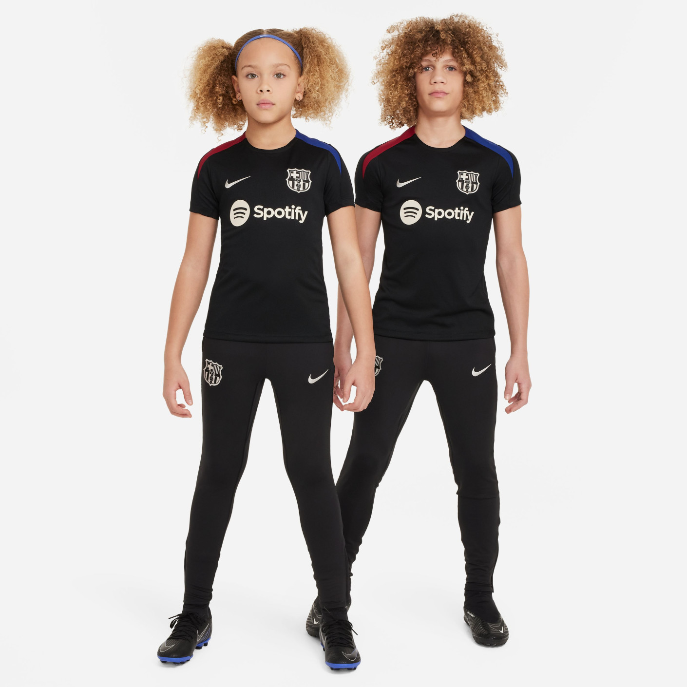Nike FC Barcelona Strike Trainingsshirt 2024-2025 Kids Zwart Wit