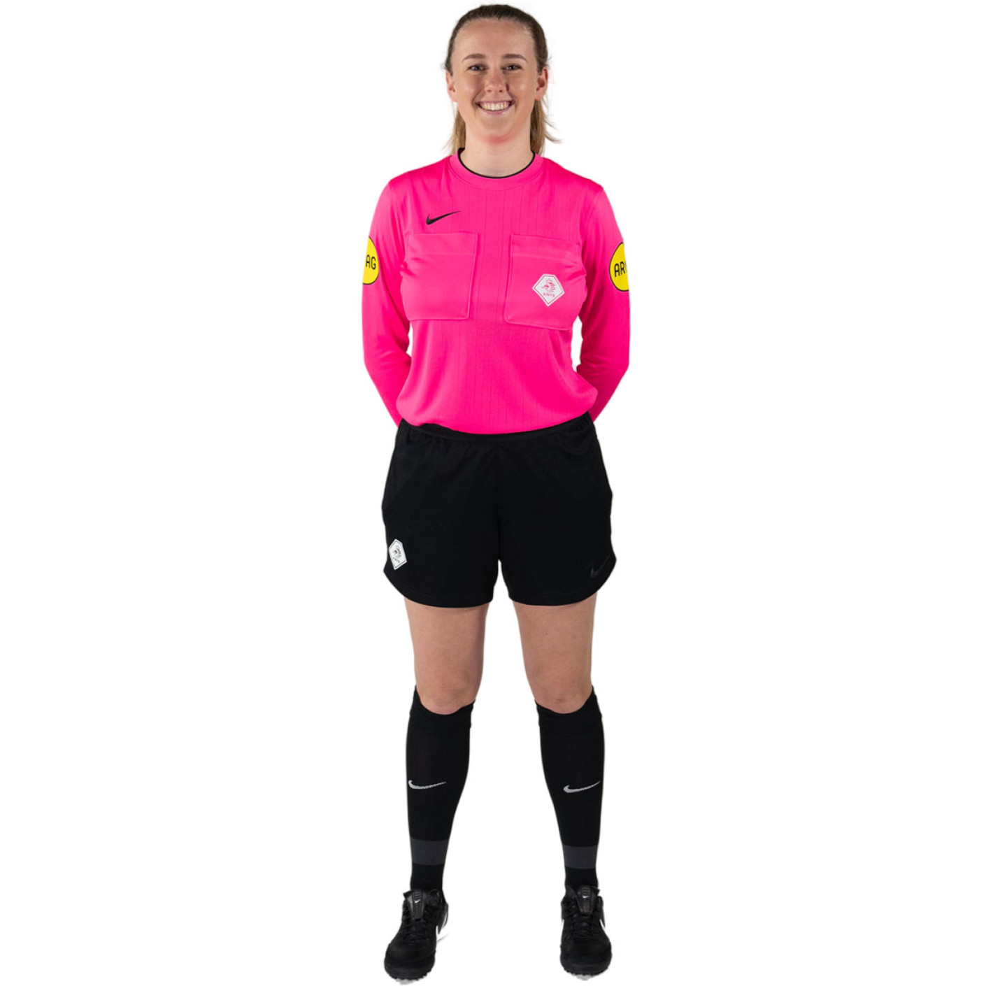 Nike KNVB Long Sleeve Referee Kit 2024-2026 Women's Pink Black